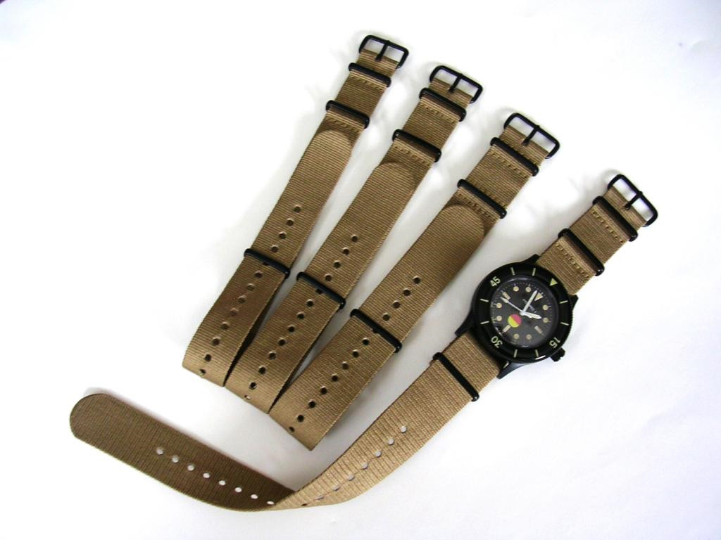 NATO G10 Khaki Brown Nylon Military Army PVD watch band strap IW SUISSE 18 20 22