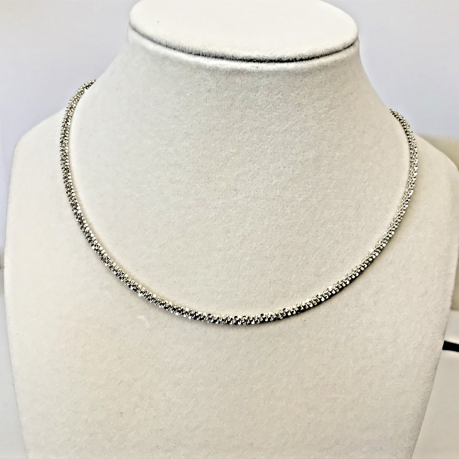 MILOR Italy sterling silver Margarita link 16″ necklace 2.7mm 7.59grams (Z15)