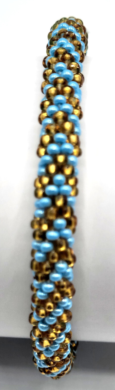 Set of 2 Handmade Beaded Bracelet Nepal Glass Bead Stackable Crochet Bracelets