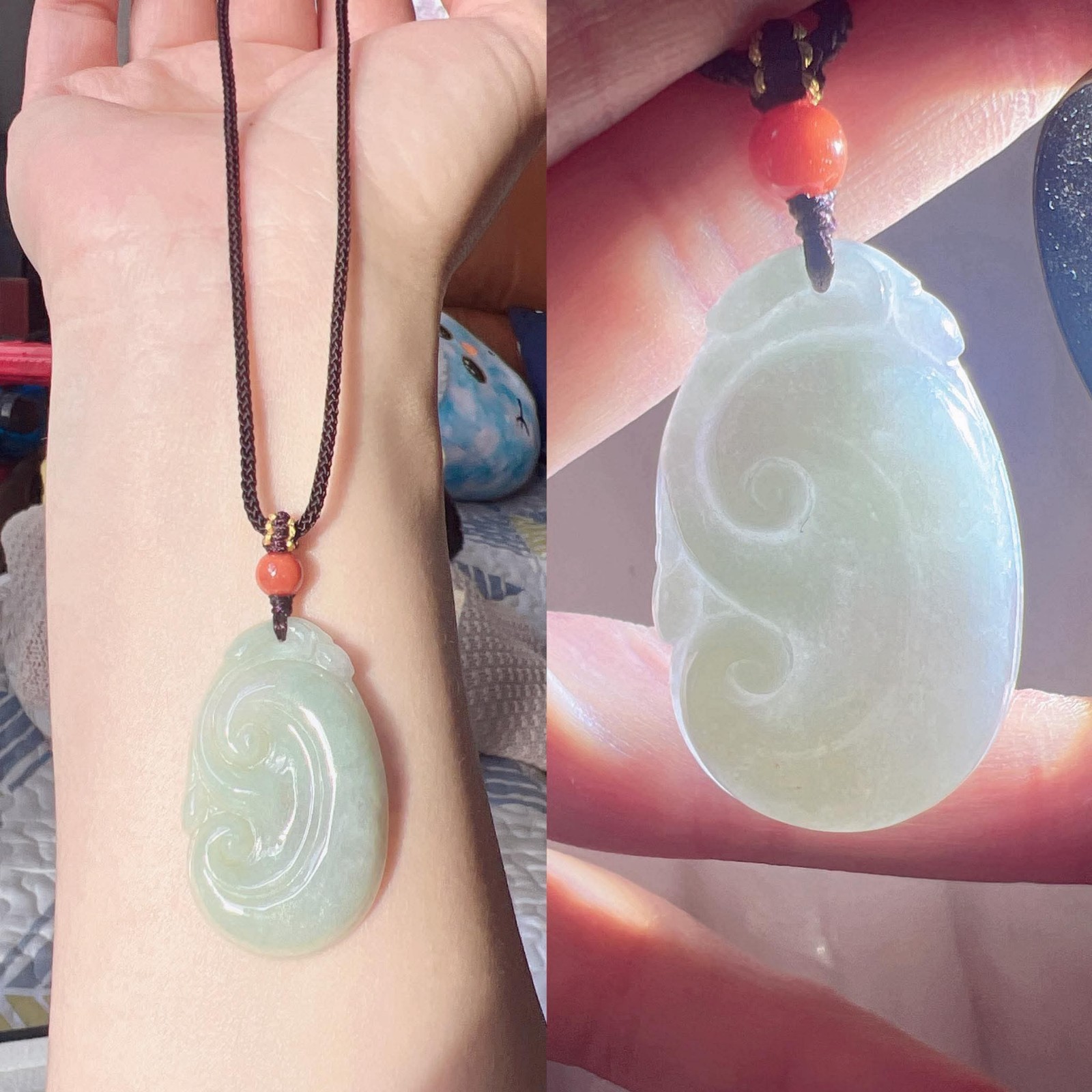 Good Quality Natural A Grade Burma Jade Pendant Necklace, Unisex Necklace
