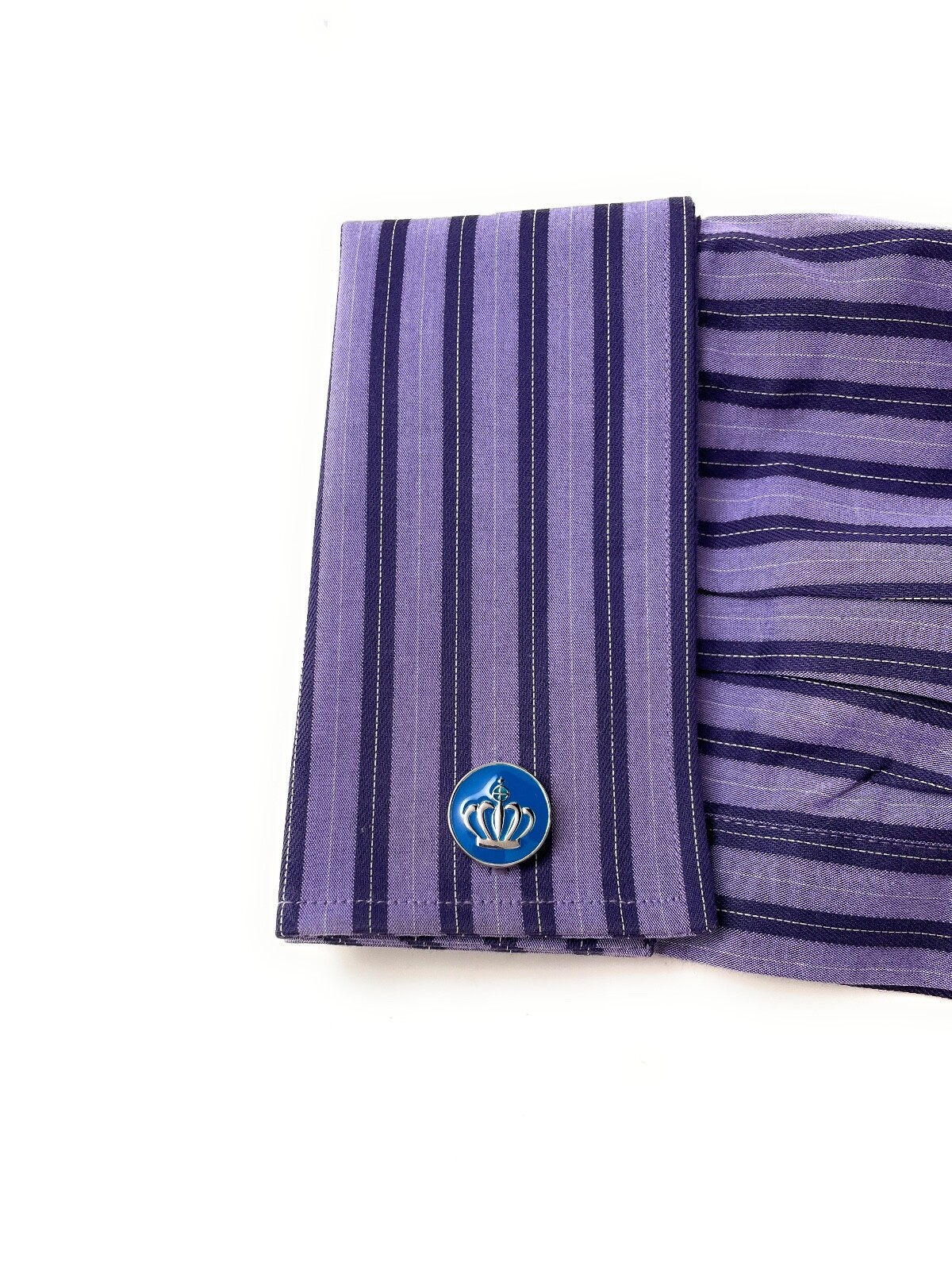 Windsor King Cufflinks Royal Family Palace Estate Cuff Links Blue Enamel Crown