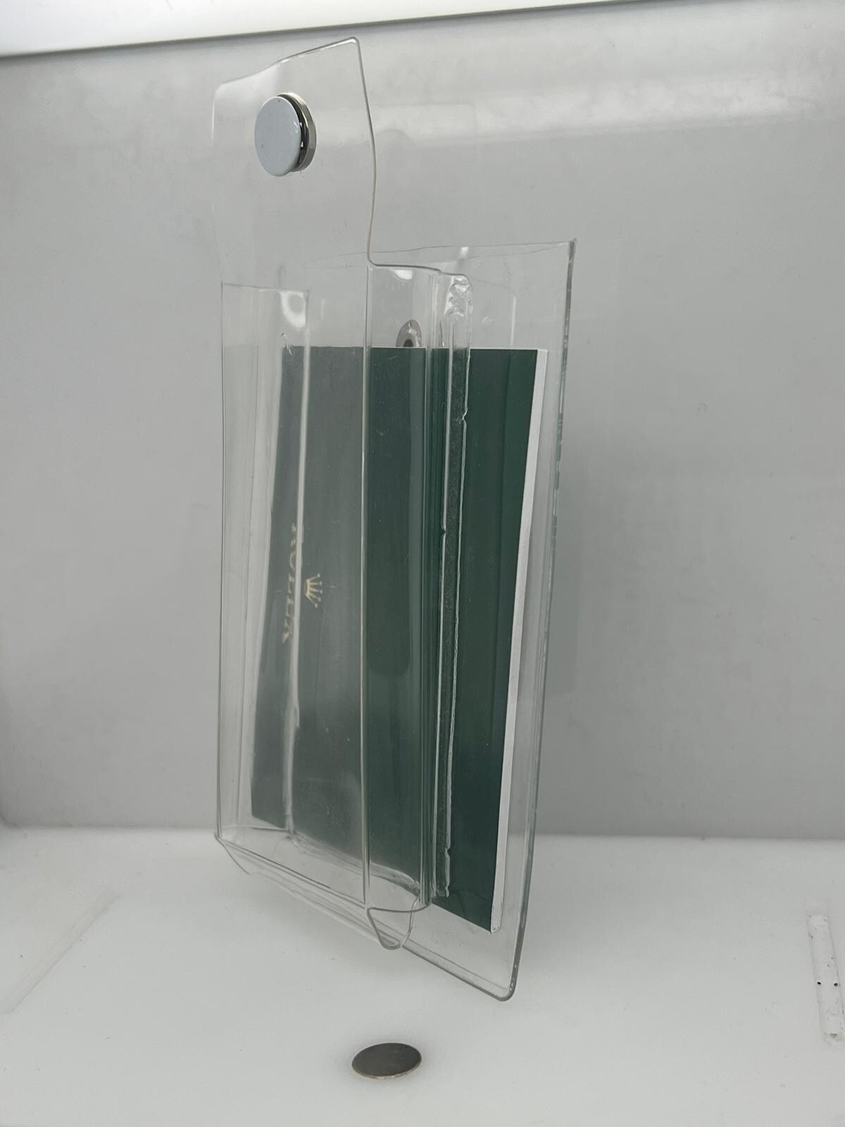 Clear Plastic Watch Snap Pouch With Slot For Card or Papers