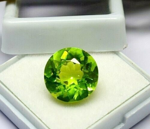 AAA Natural Green Peridot Certified Loose Gemstone Round Cut 10 + CT Gemstone