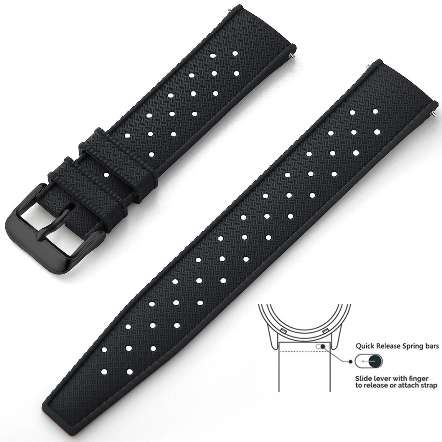 Tropical Silicone Watch Band Quick Release Watch Band 18mm 20mm 22mm Rubber Trop