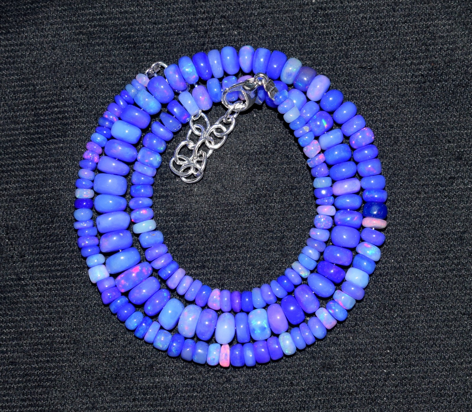 16″Natural Ethiopian Opal Beads Wello Fire Opal Gemstone Bead Necklace