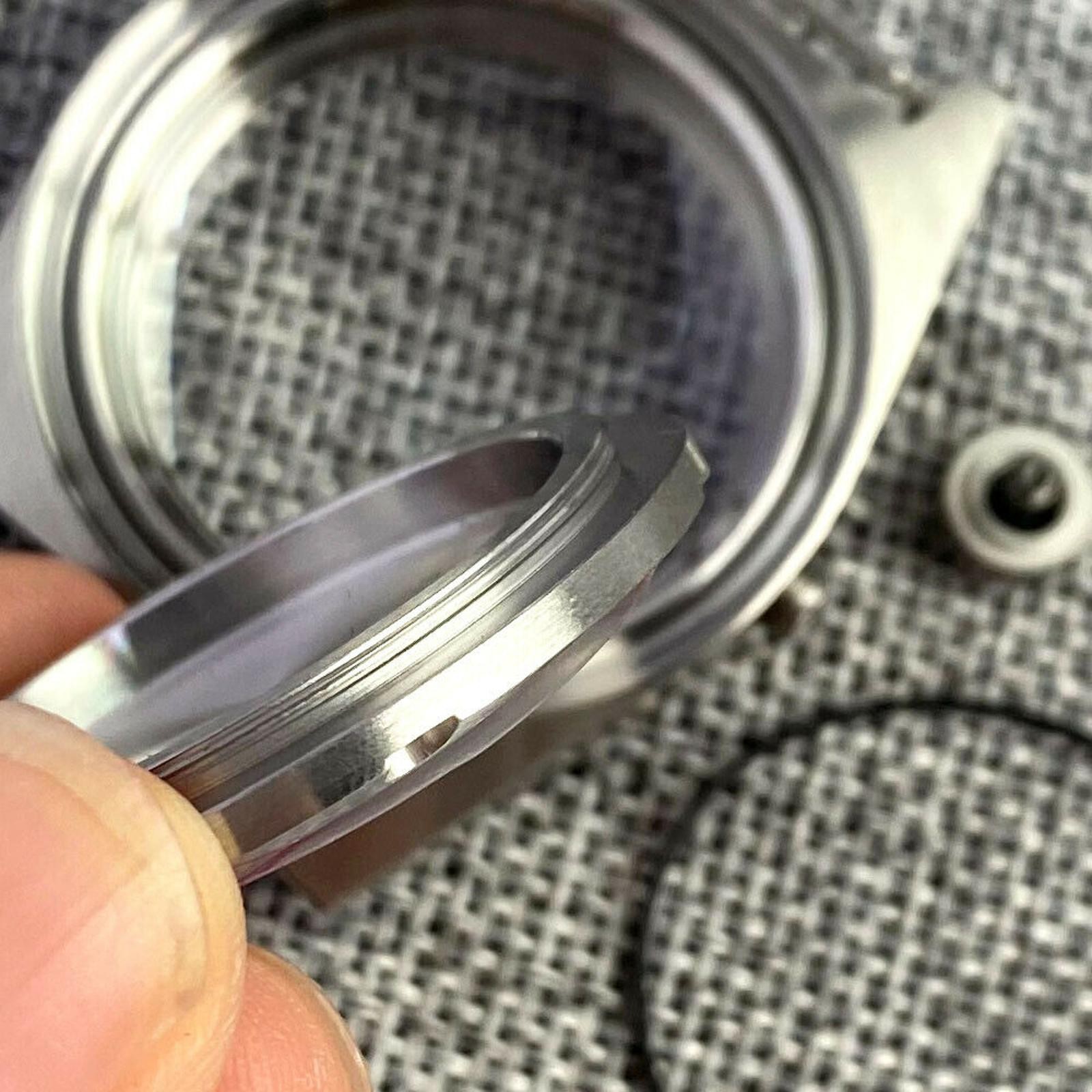39mm Sapphire Glass Stainless Steel Watch Case w/ Magnifying For Seiko NH35/36,