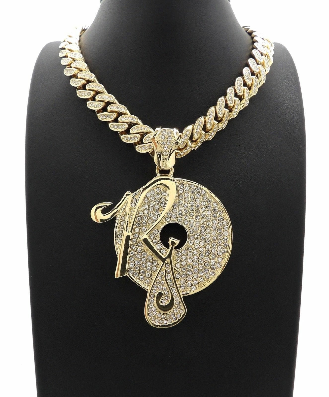 ROCAFELLA Large Pendant & Iced Cubic Zirconia Cuban Chain Hip Hop Style Necklace