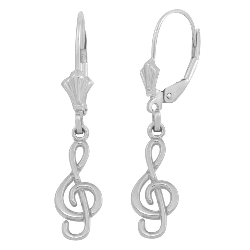 Gold Treble Clef Musical Symbol Earring Set(Available in Yellow/Rose/White Gold)