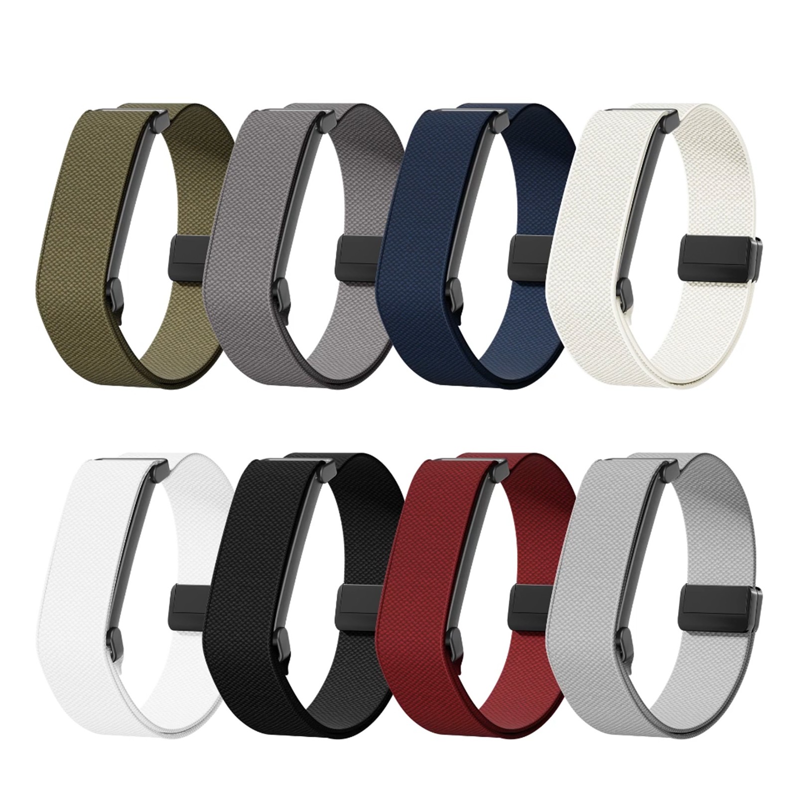Nylon Elastic Adjustable Loop Strap For Google Fitbit Air W/ Magnetic Buckle