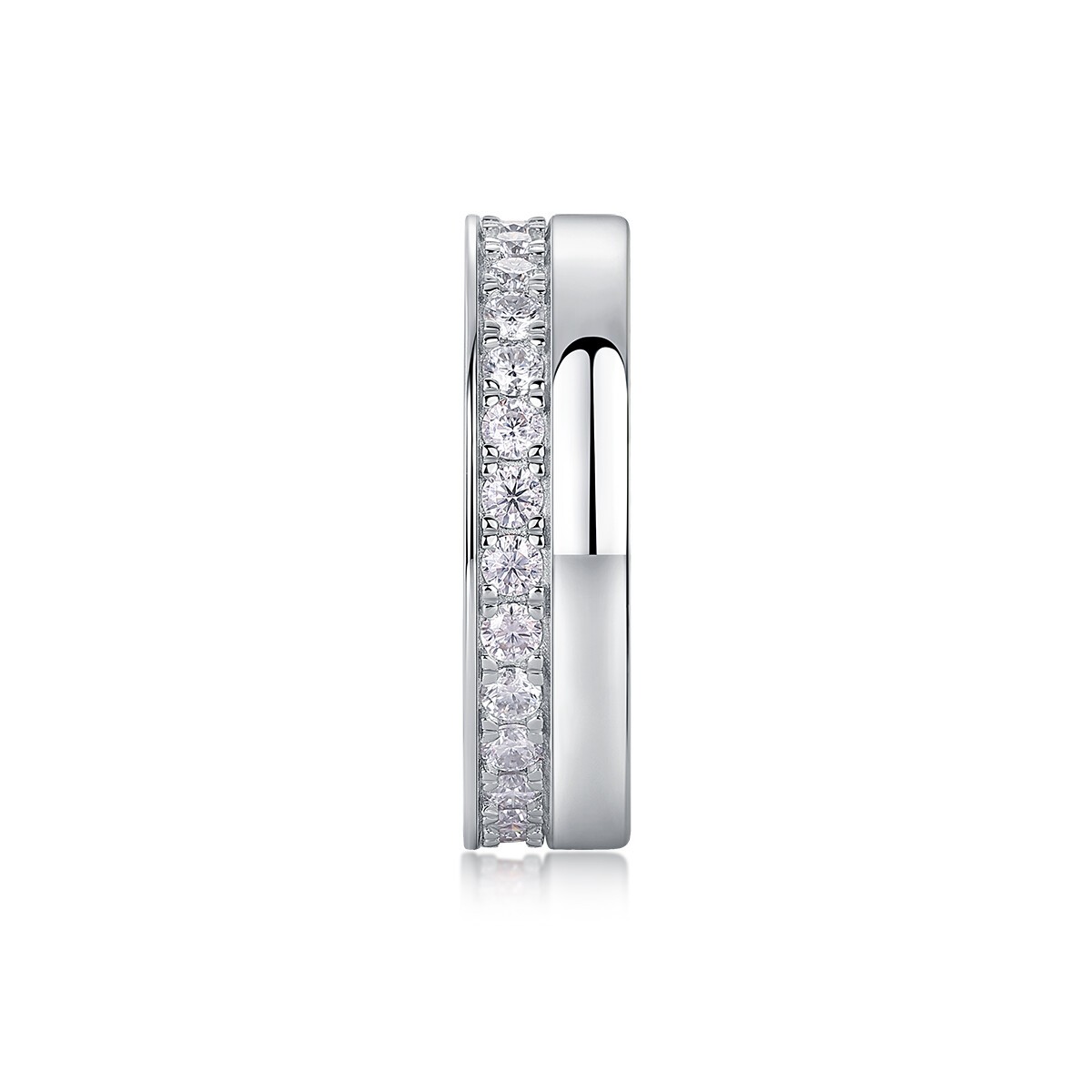 Real Moissanite Eternity Band Wedding Ring Pass Tester 925 Sterling Silver