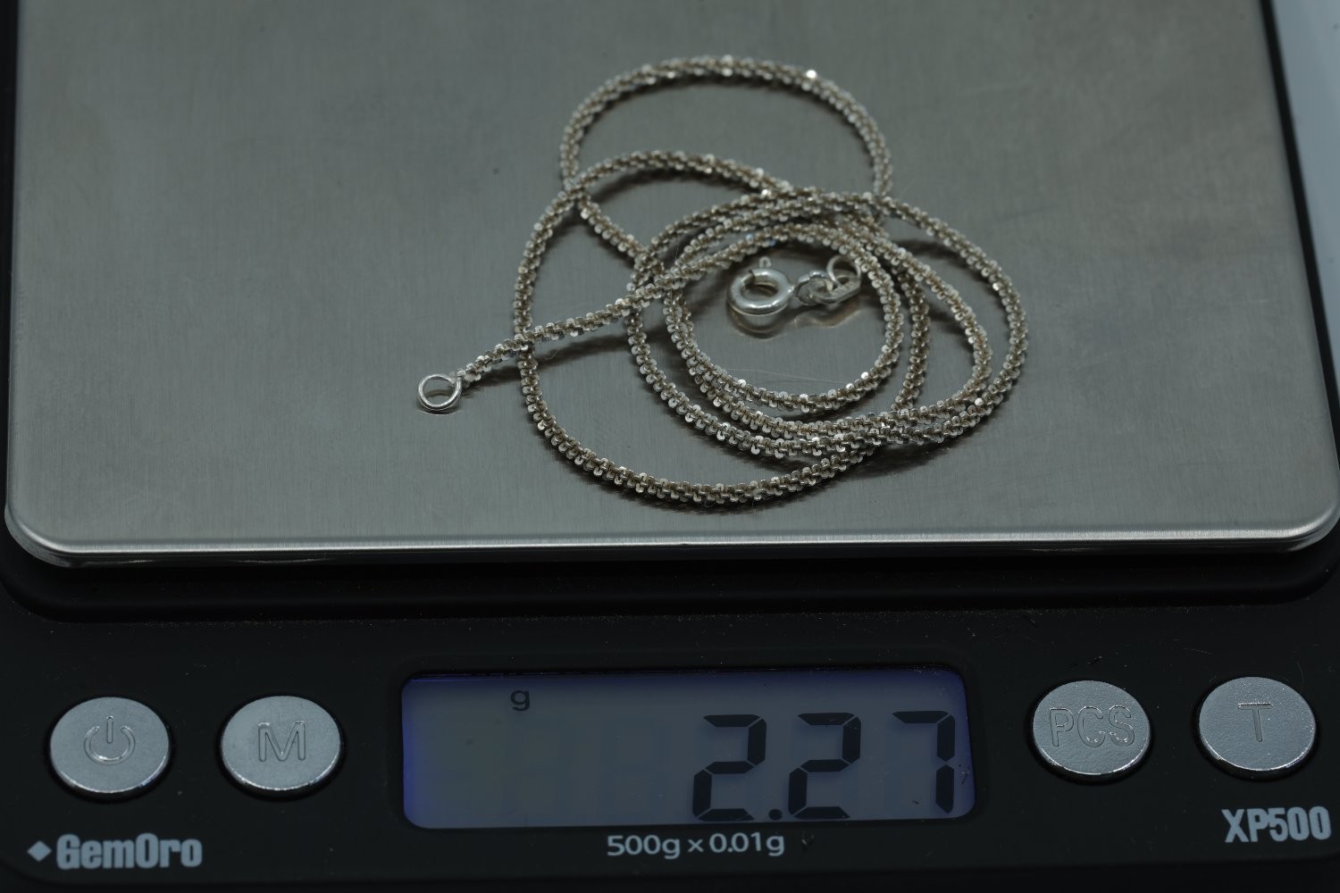Vintage Italy Sterling Silver 925 Popcorn Chain Necklace 16 Inch 2.27g