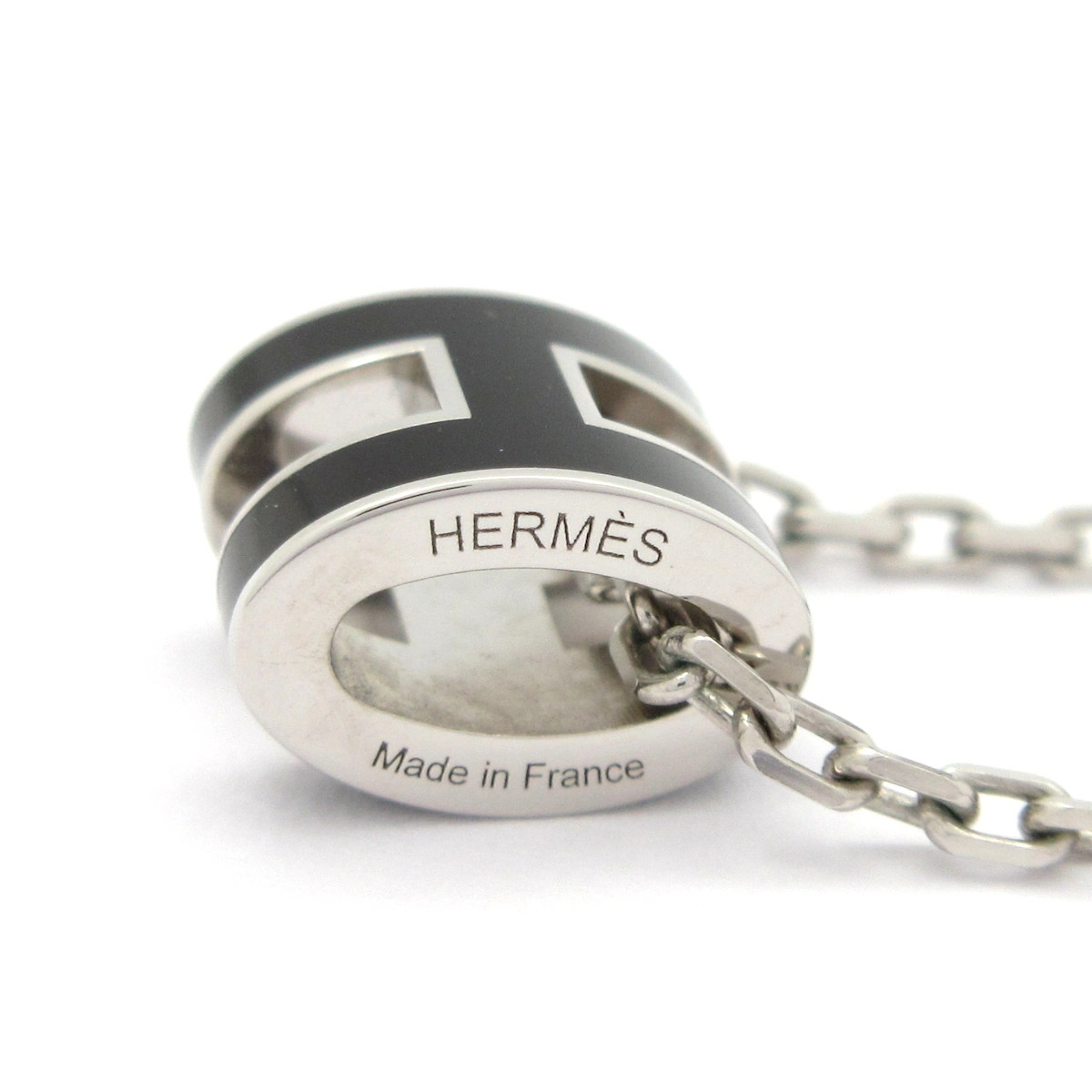 HERMES Mini Pop H H147992FP03 Silver Black Hardware None Necklace