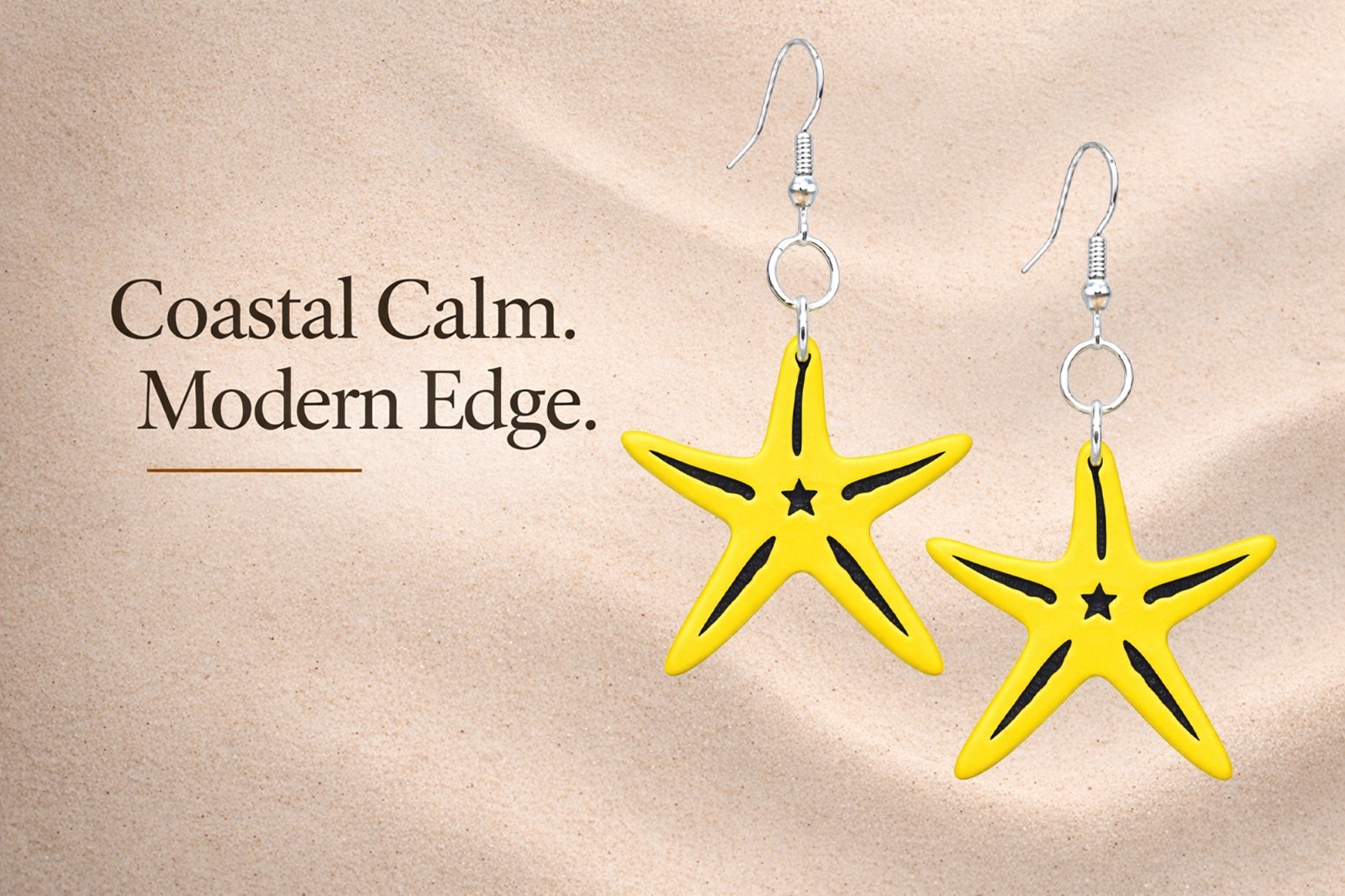 Starfish Earrings Dangle Beach Ocean Coastal Jewelry Lightweight Handmade