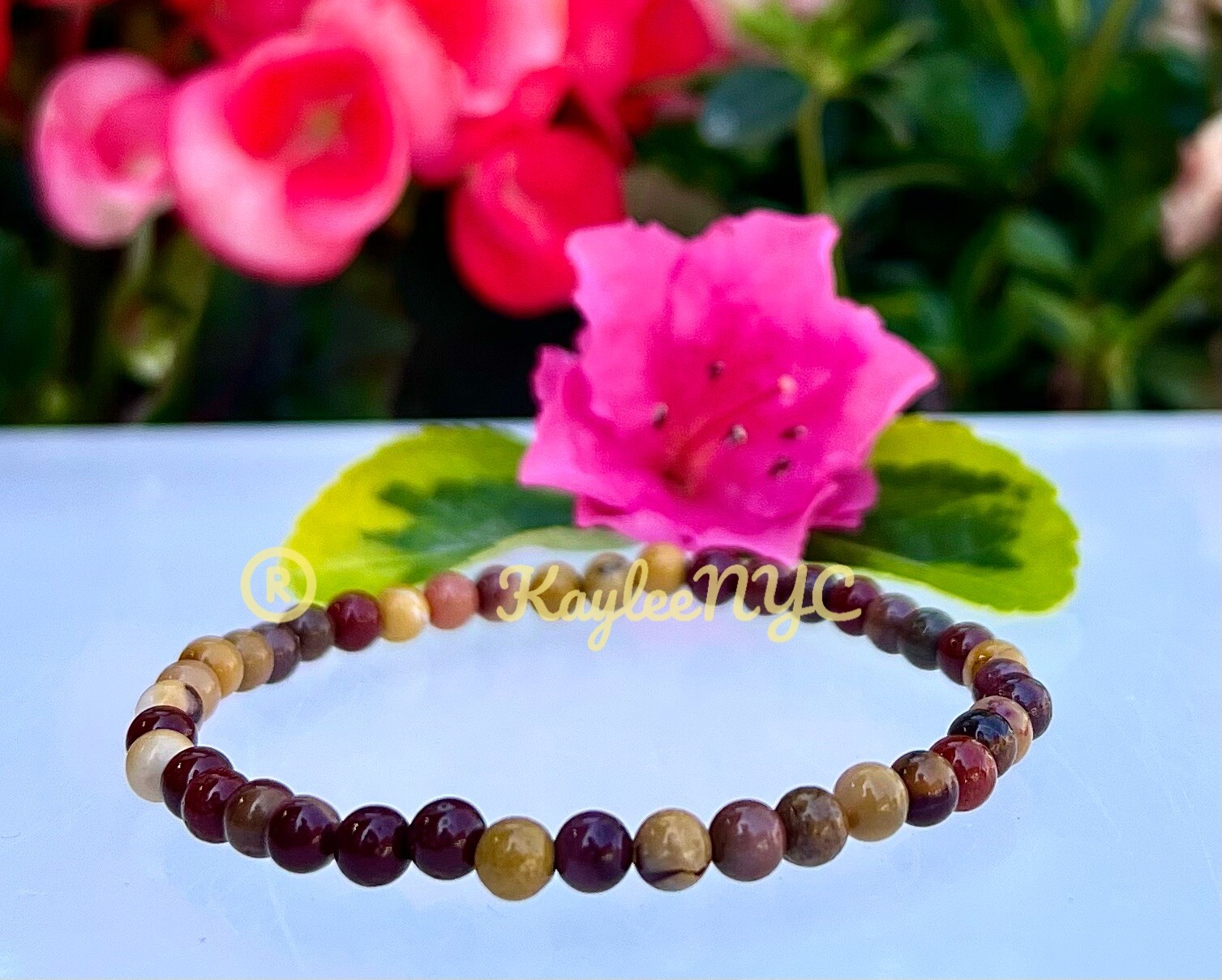 Wholesale Lot 6 Pcs Natural Mookaite 4mm 7.5” Crystal Stretch Bracelet