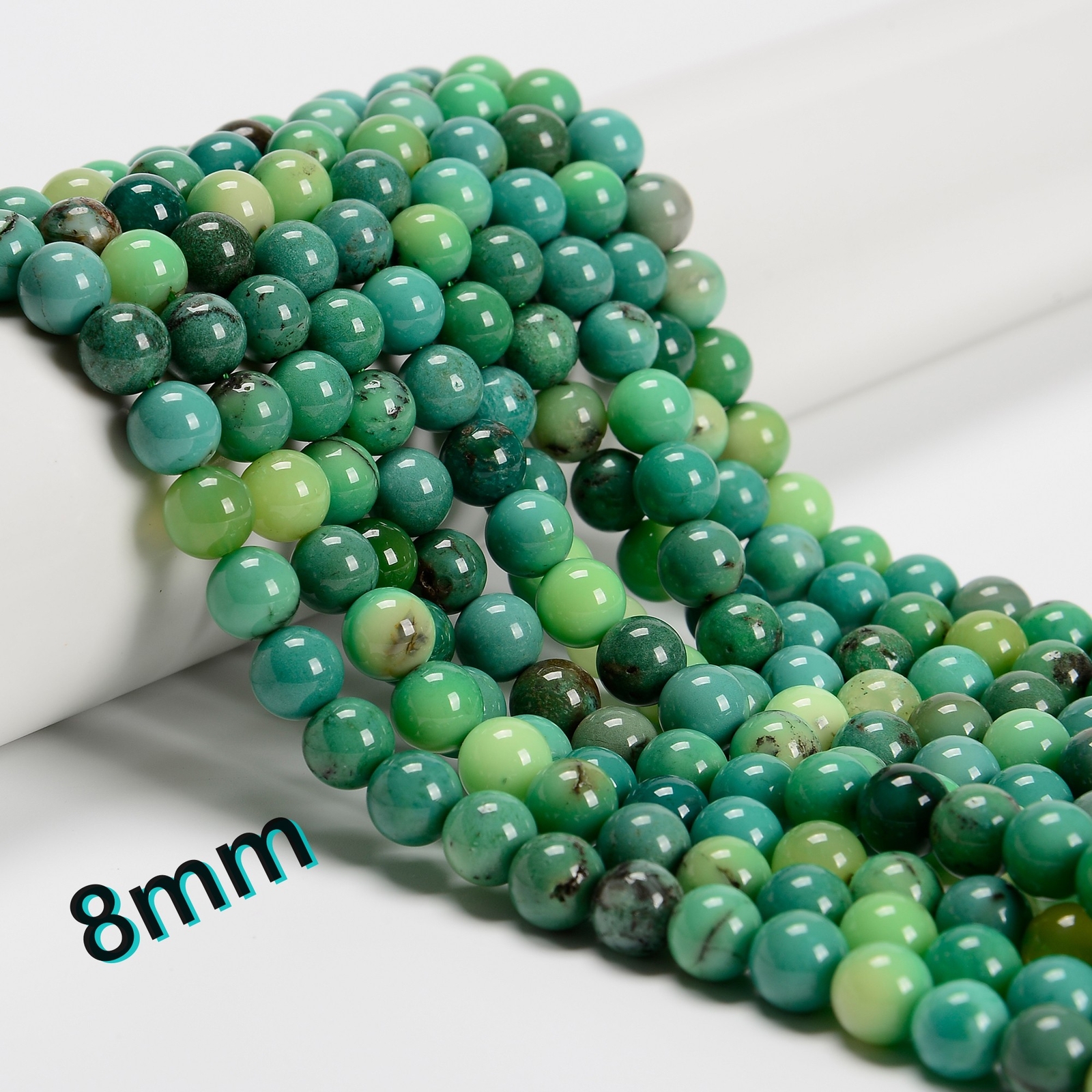 Natural Chrysoprase Smooth Round Beads 4mm 6mm 8mm 10mm 12mm 15.5″ Strand