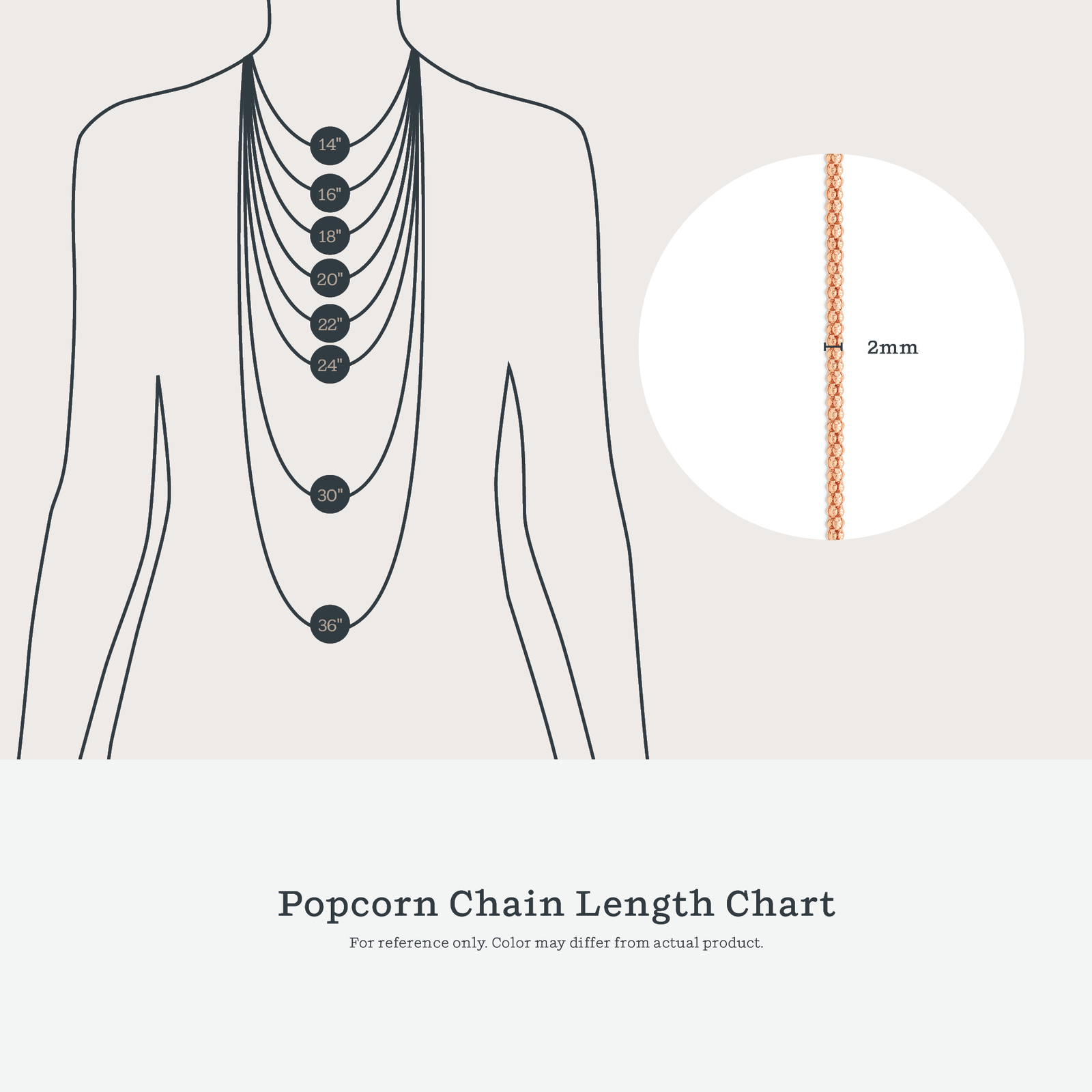 925 Sterling Silver Rose Gold Plated Popcorn Coreana Chain for Girls and Women