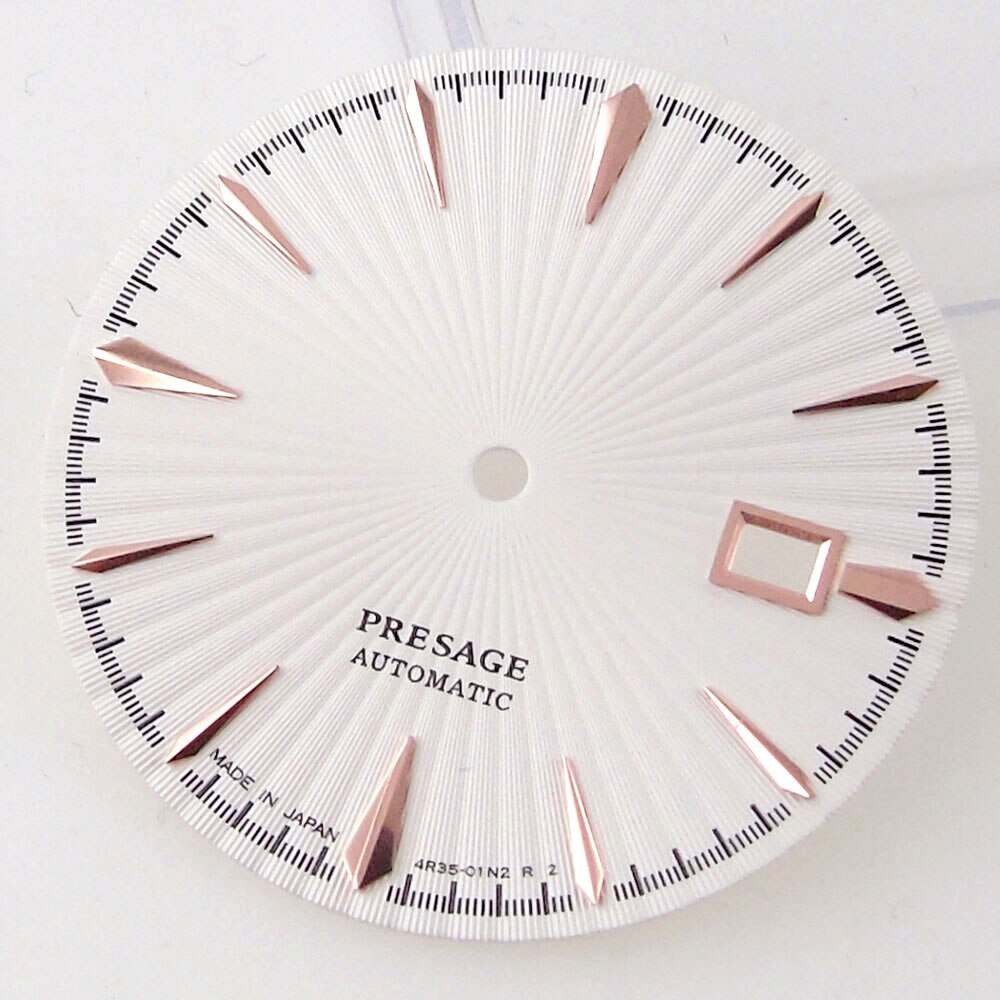 40mm Silver Rose Gold Watch Case Fit NH35 NH36 Black Blue 35mm Sunburst Dial