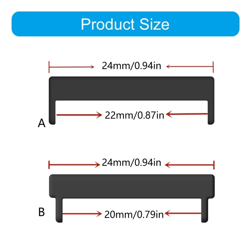 Quality Metal Watch Band Adapter for 24mm To 22mm or 24mm to 20mm Smartwatches