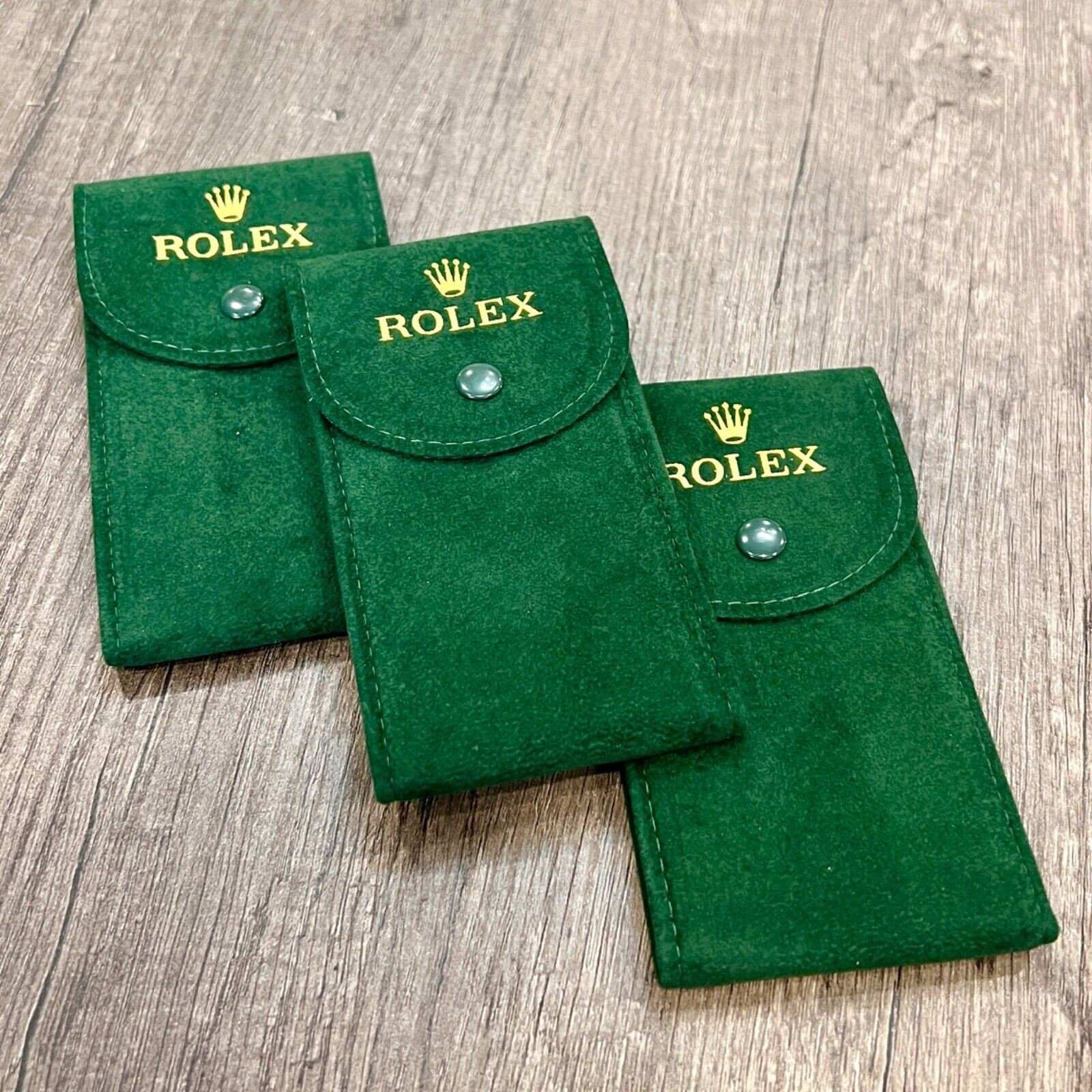 ROLEX GREEN SOFT VELVET TRAVEL POUCH – 1PC – SERVICE POUCH W/ INSER