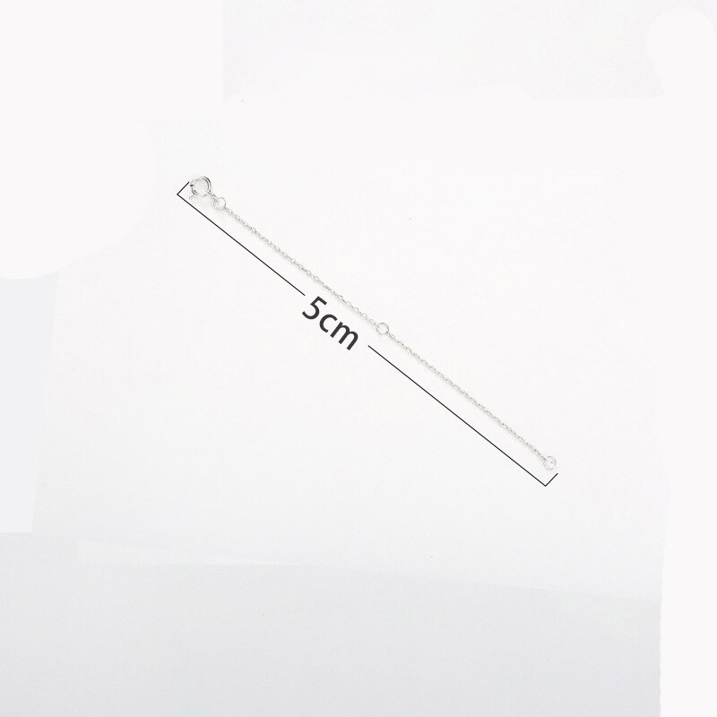 2PCS 925 Sterling Silver Necklace Extension O Chain Safety Spring Clasp Extender