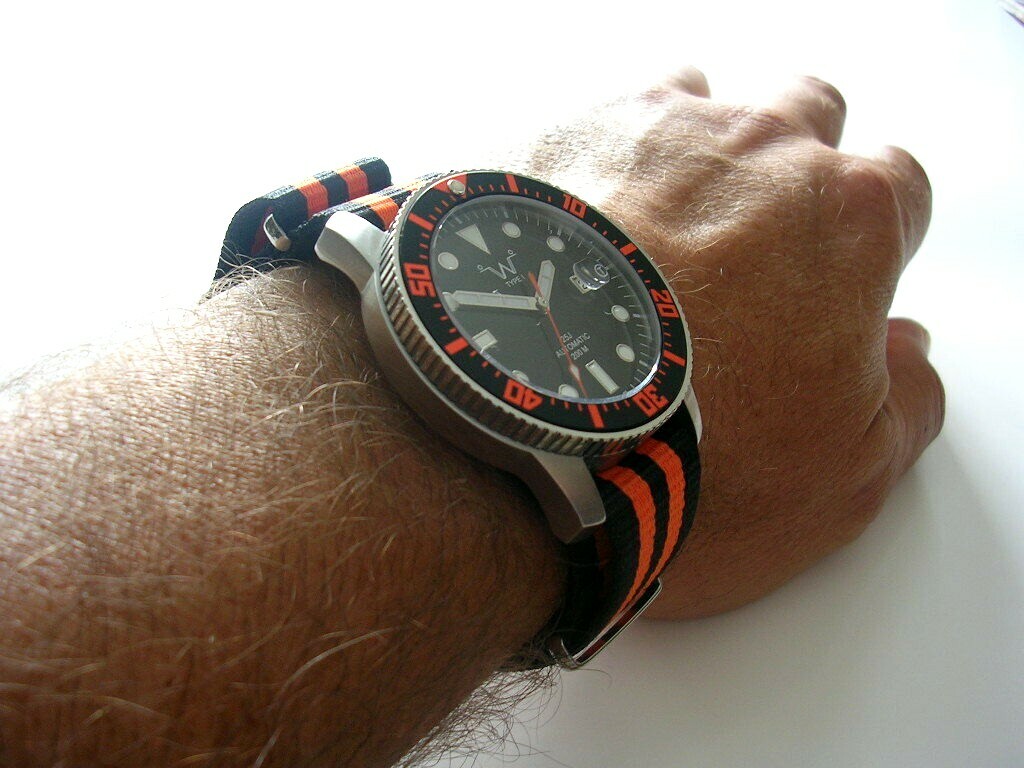 19mm Black-Grey NATO G10 Ballistic nylon utc RAF bonded IW SUISSE 16 18 20 22 24