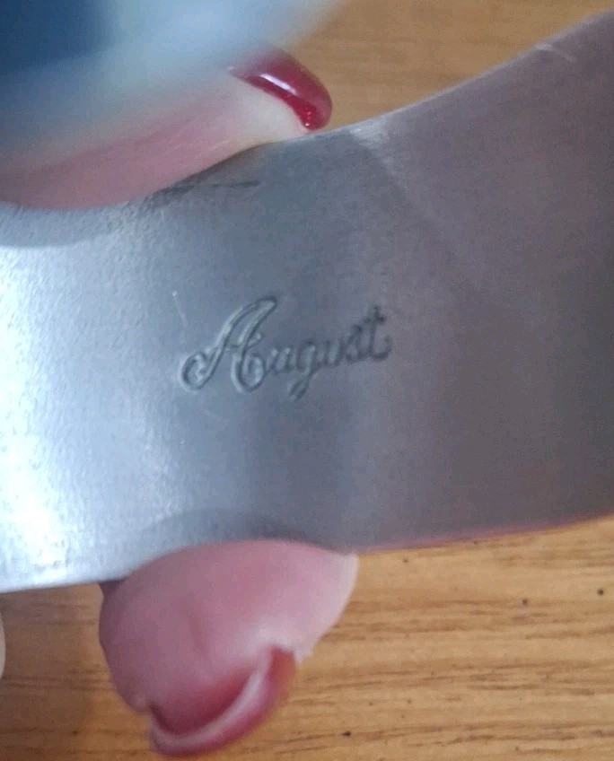 Salisbury Pewter 1″ Wide Cuff Engraved Bracelet Flower Of The Month August