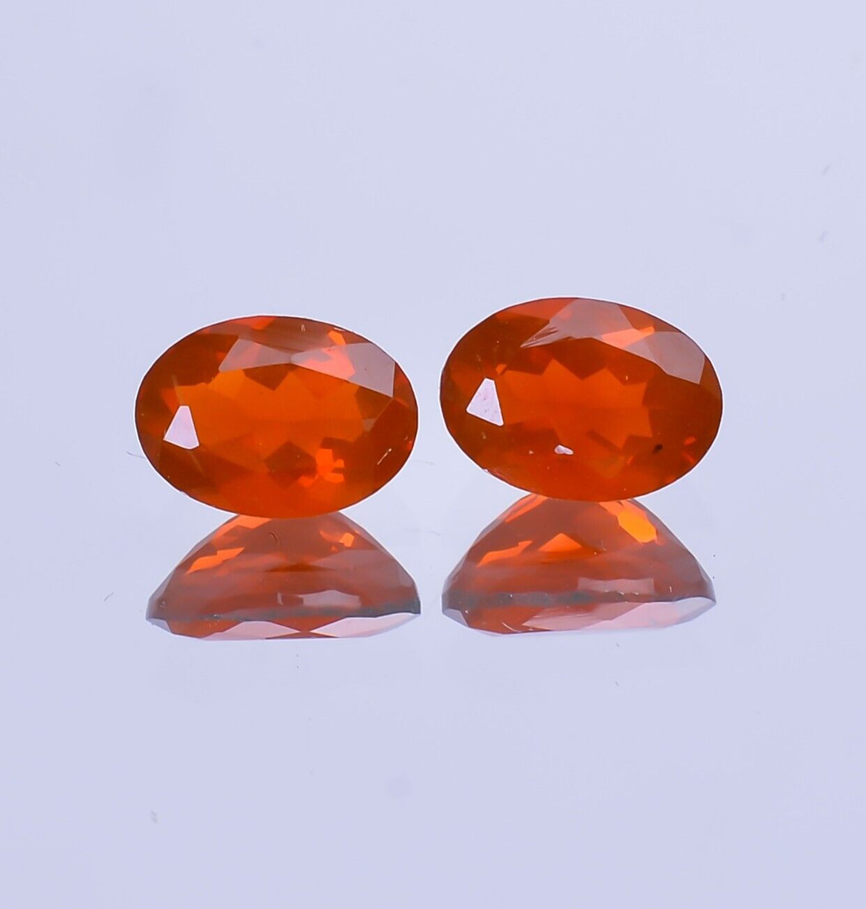 1.00 Cts Natural Mexican Fire Opal Faceted Oval 1 Pair Loose Gemstone 7X5X4 mm