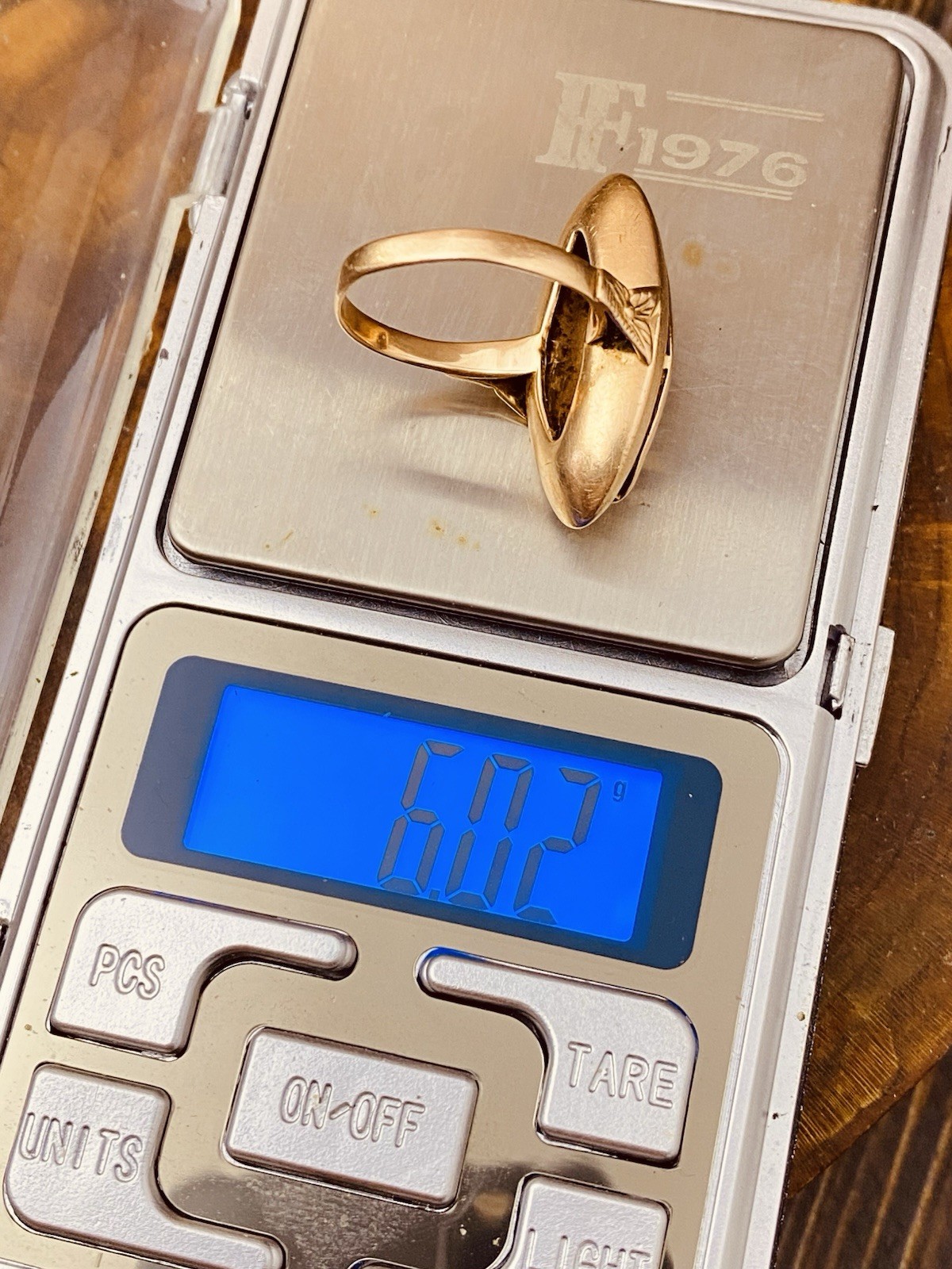 USSR Vintage Original Solid Rose Gold Ring 583 14K 1980th #7948