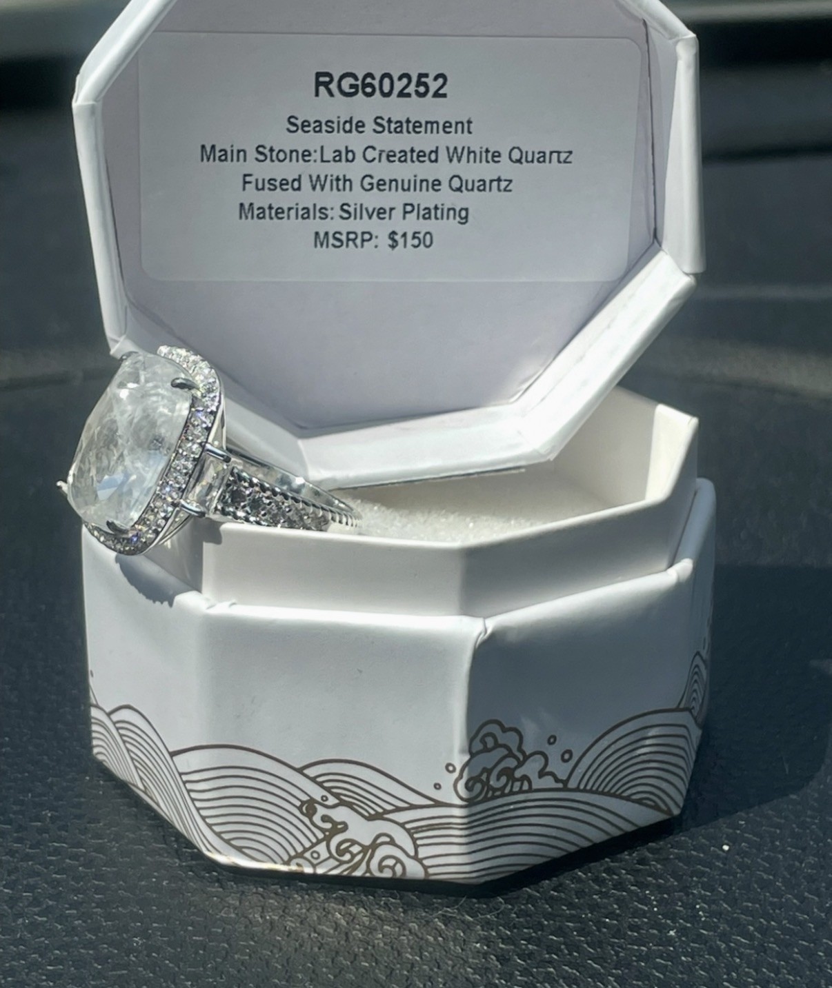 Bomb Party Resort Wear Collection RG60252 ‘Seaside Statement’ Ring Size 9 Quartz