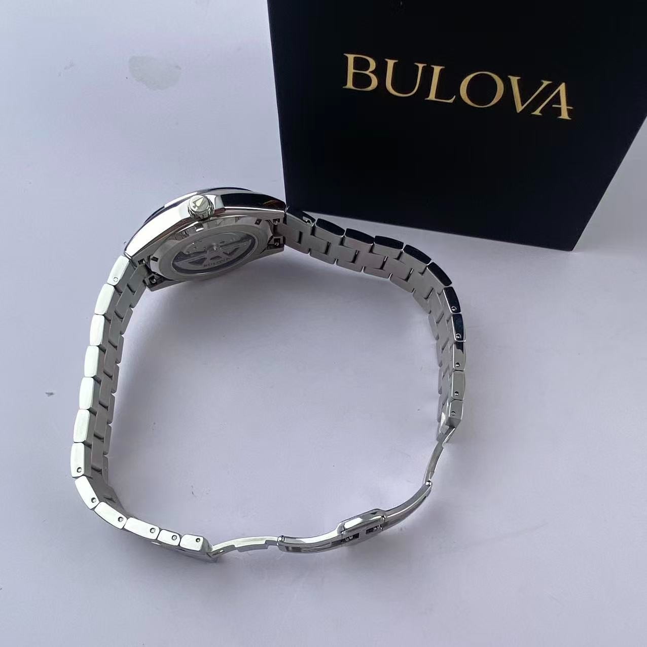 New Bulova Surveyor 96B470 Brown Dial Stainless Steel Men’s Automatic Watch 39mm