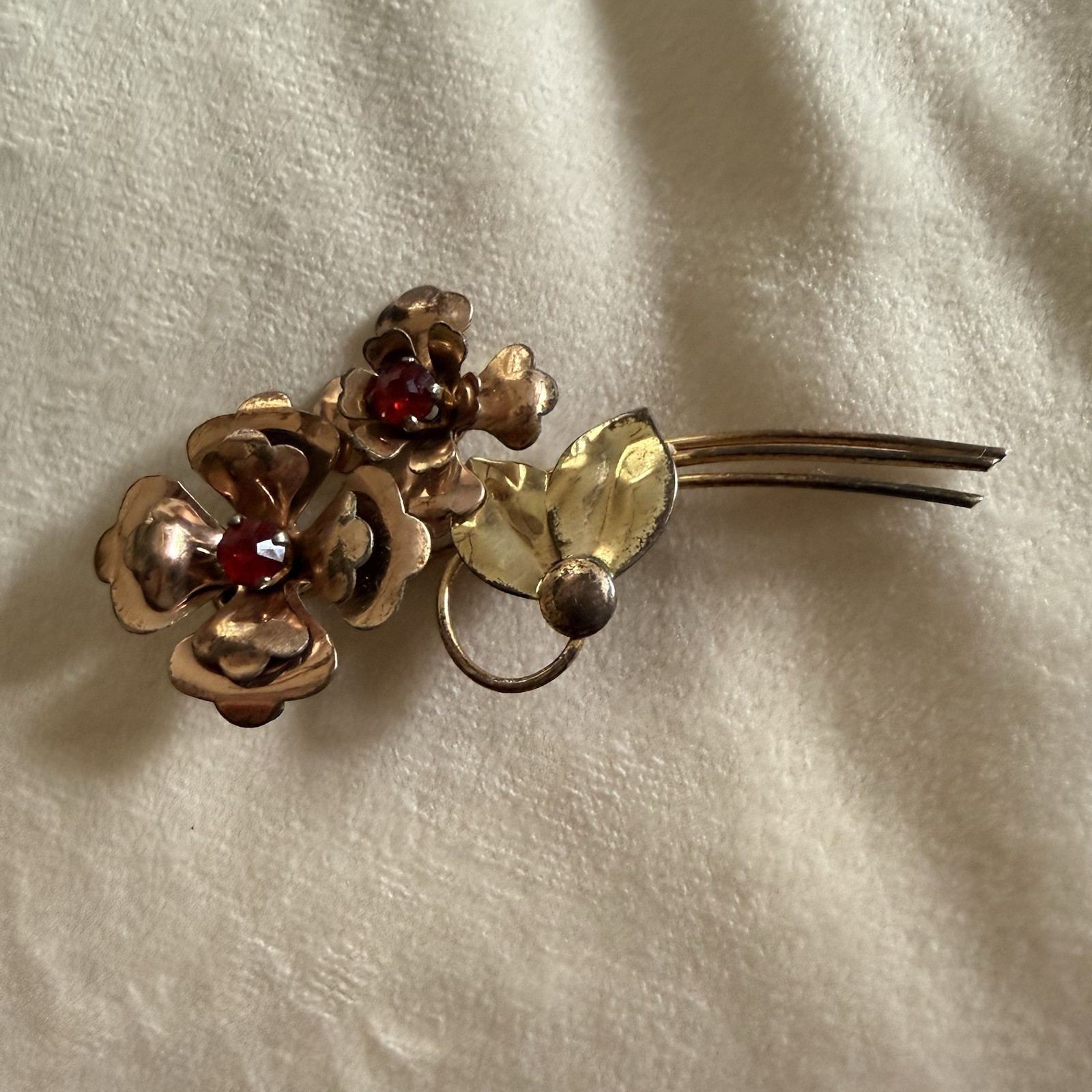 Harry Iskin Vintage Flower Brooch Pin 10K Gold Filled