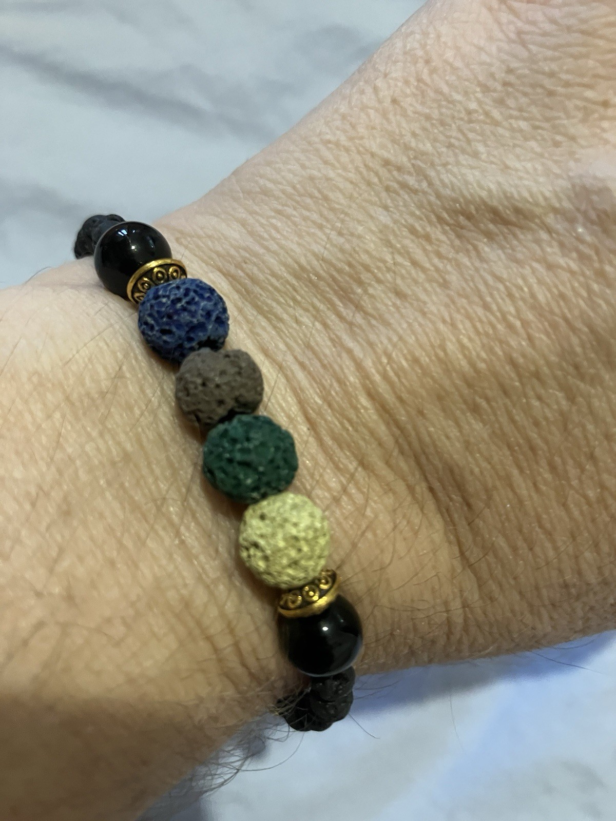 Autumn colours Lava beaded bracelet for Essential Oils, Aromatherapy