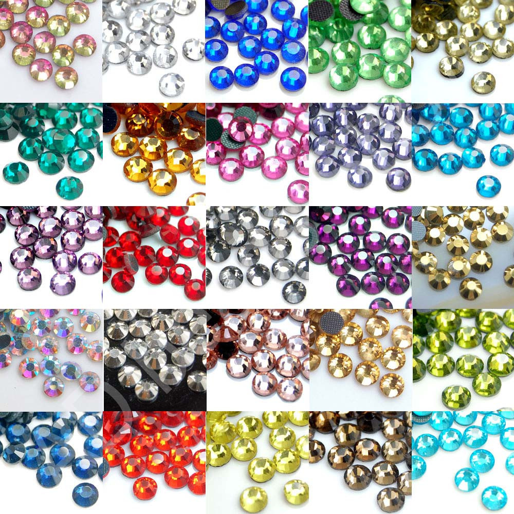 1440pcs DMC Iron On Hotfix Crystal Rhinestones Many Colors SS10, SS16, SS20
