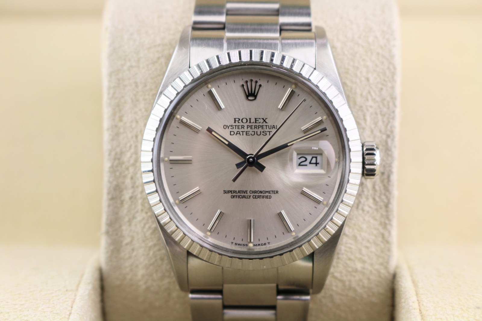 1984 Rolex Datejust 16030 Silver Dial SS Oyster IBM Award Watch No Papers 36mm