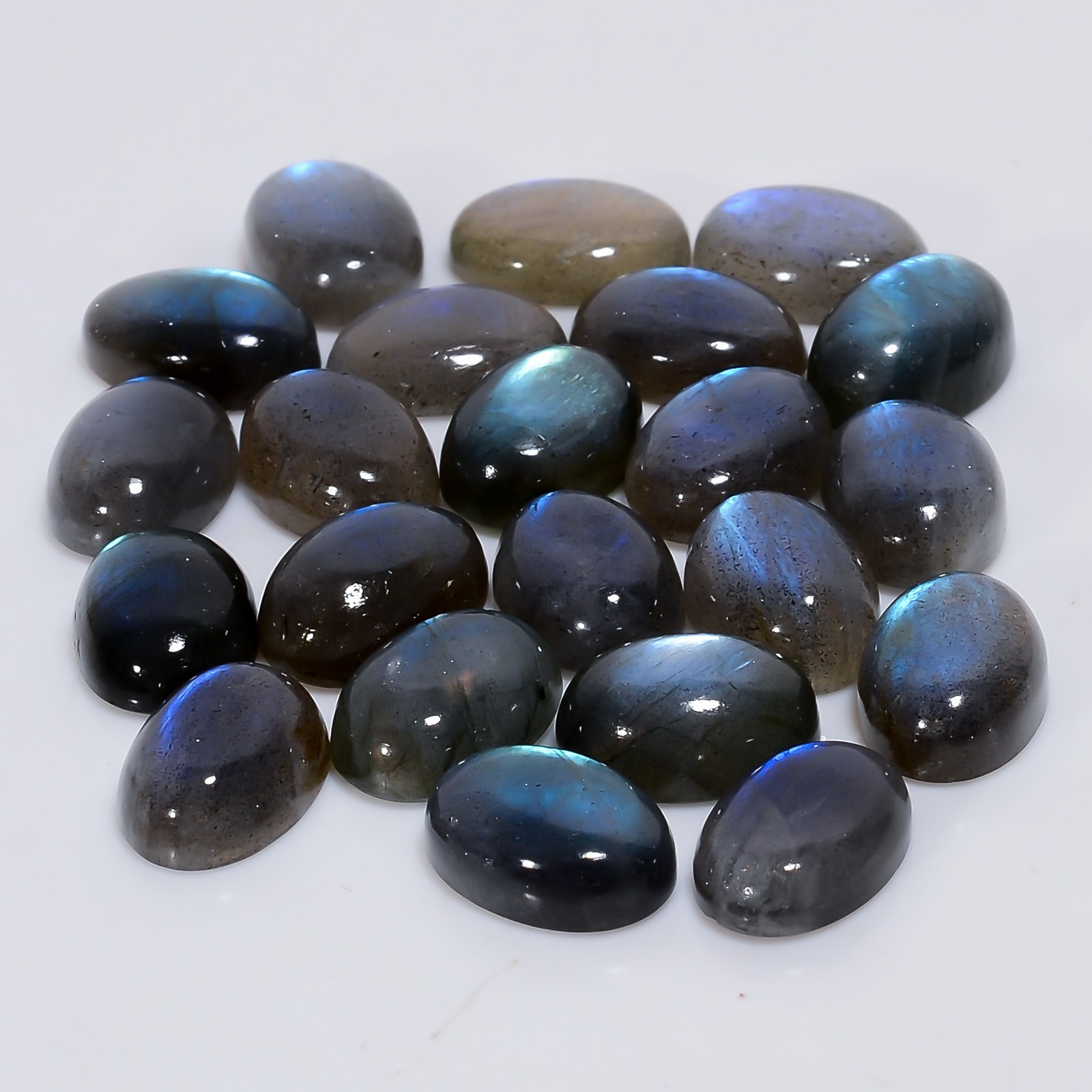 100% Natural Labradorite Oval Cabochon Gemstone Lot 20 Ct 14X10X4 mm GCL-16