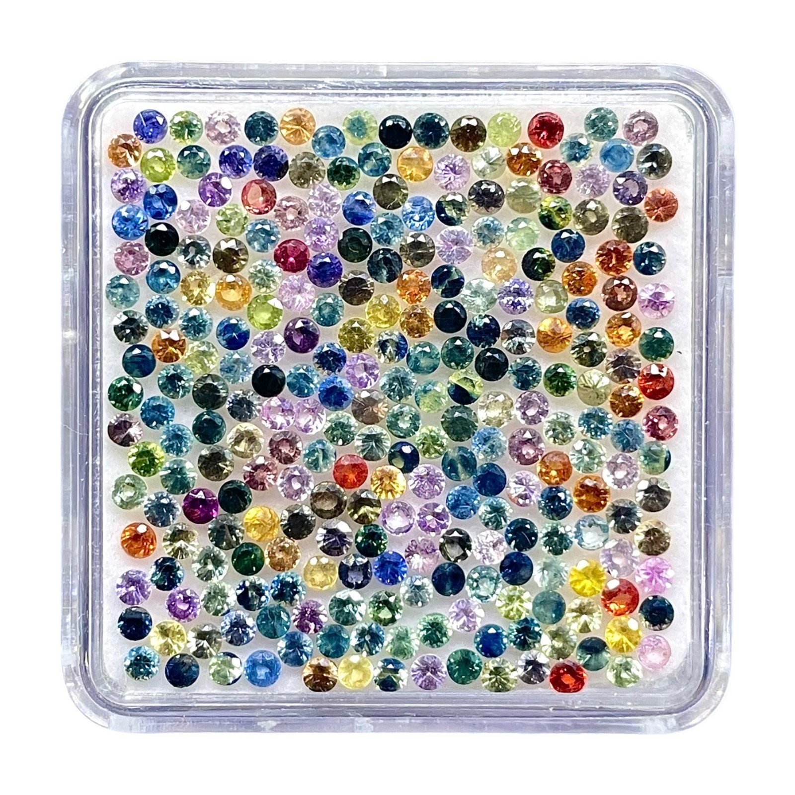 25 Pcs Natural Multi Sapphire Ceylon 2mm Round Diamond Cut Loose Gemstones Lot