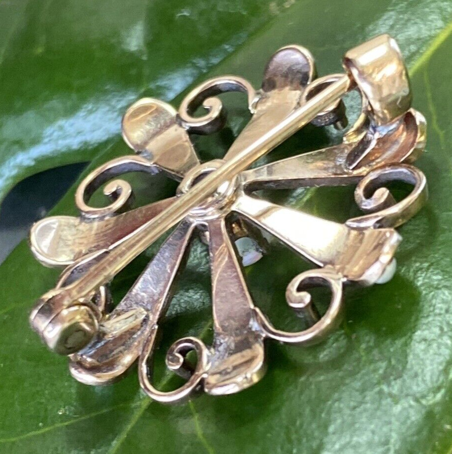 Antique Victorian Vintage Brooch Estate Fine Jewelry Pre-Owned Opal Pearl Gold