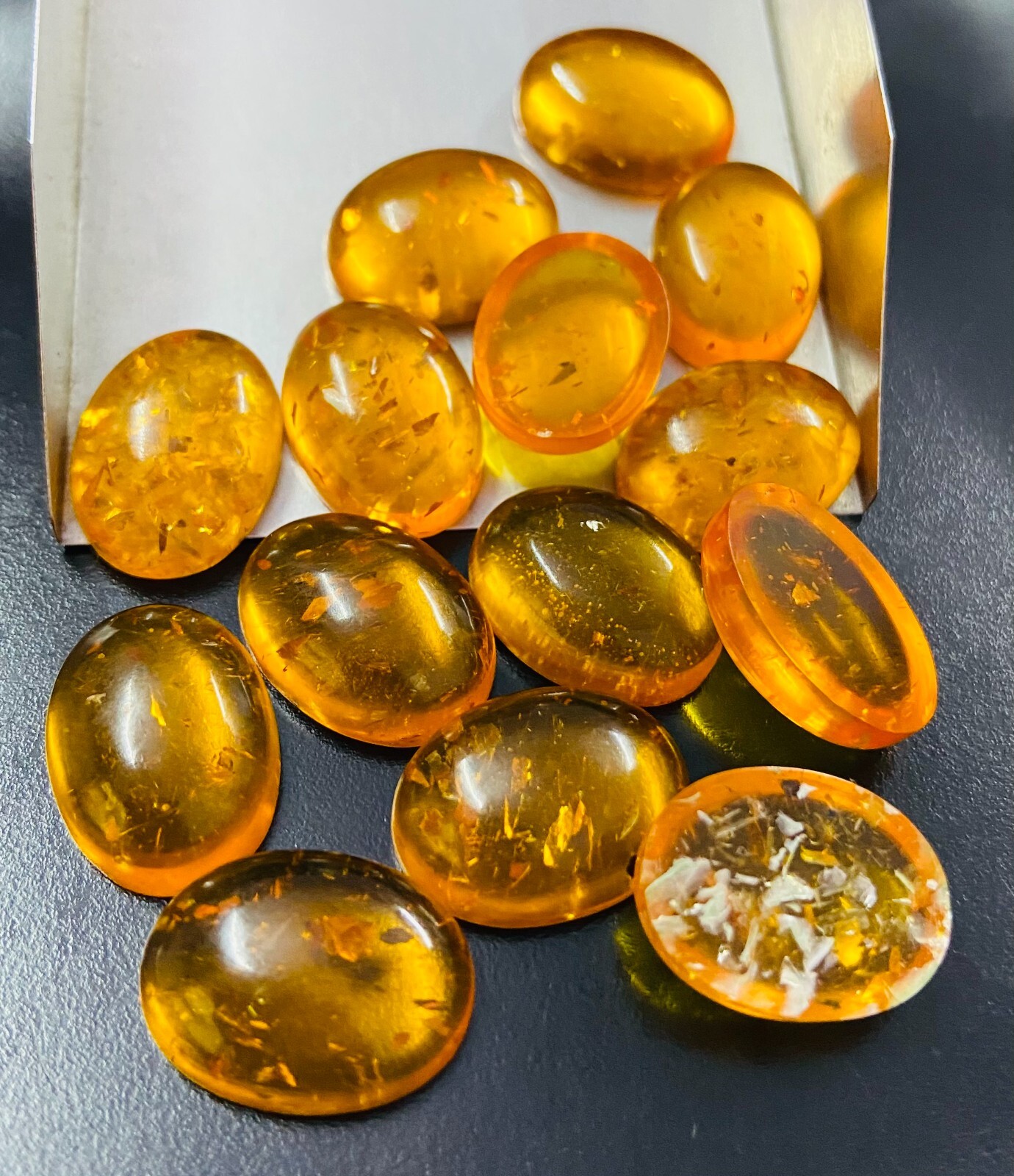 Baltic Amber Oval Shape Cabochon Flat Back Wholesale Lot For Making Jewelry