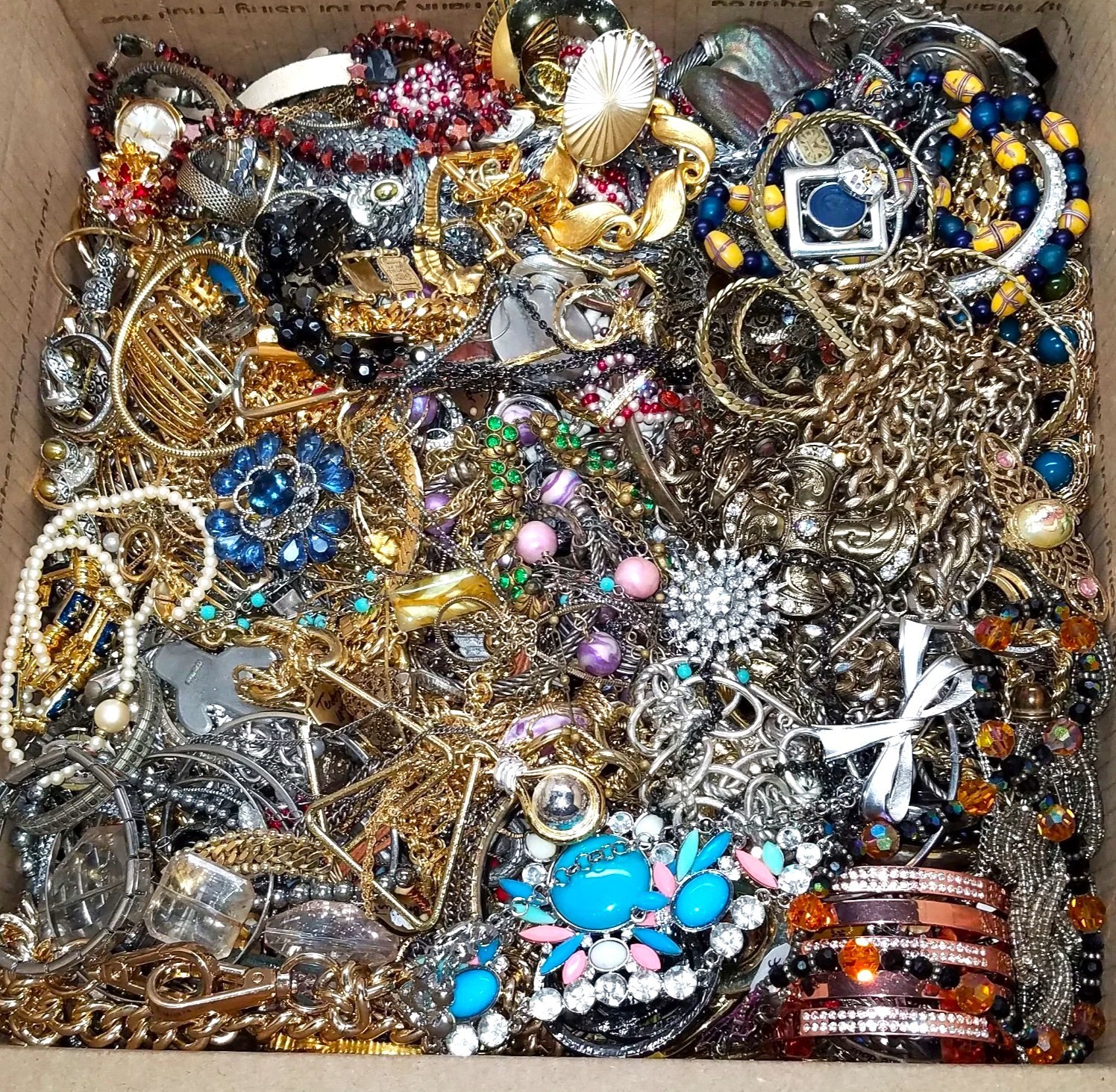 20 BIG POUNDS LBS Jewelry Lot Vintage Mod Junk Craft & Good Resell Tangled In
