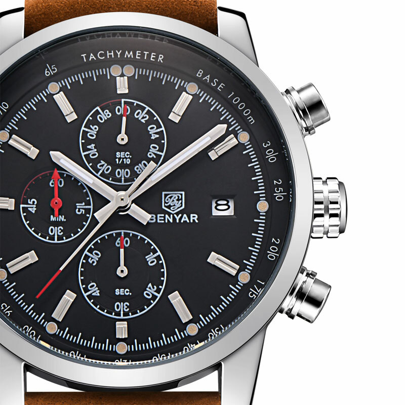 BENYAR Men’s Watch Chronograph Japan Quartz Watches Male Waterproof Wristwatch