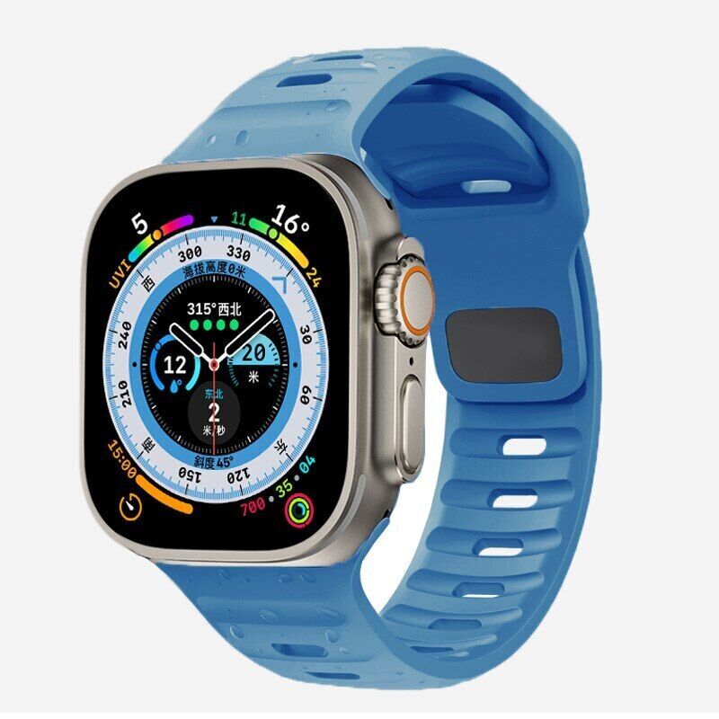 For Apple Watch Series Ultra 9 8 7 SE 6 5 iWatch 49mm Silicone Sport Strap Band