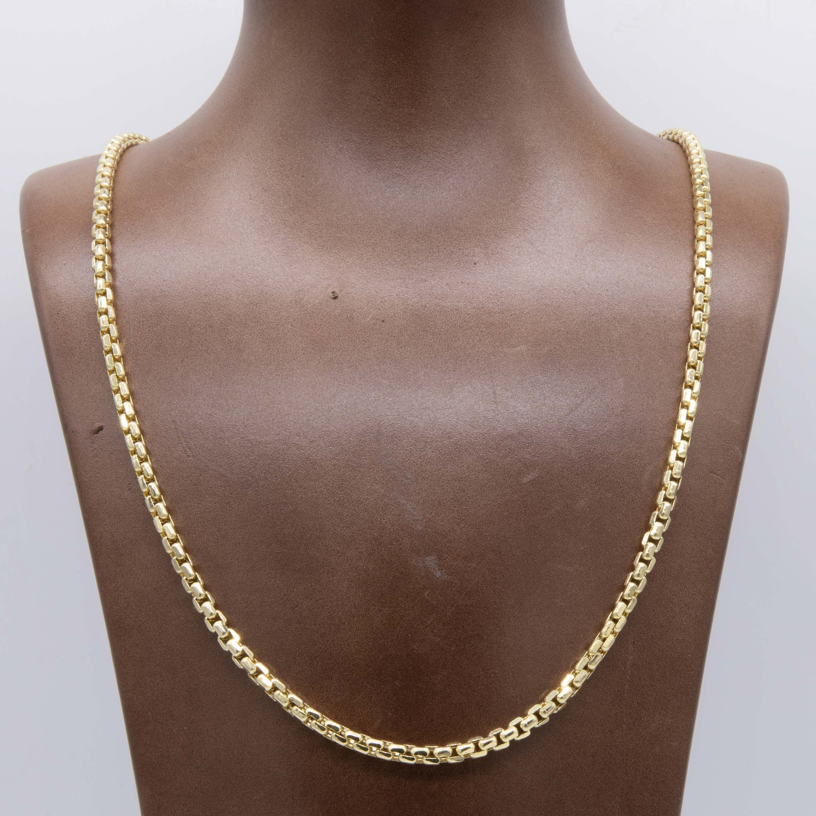 3.5mm Round Box Link Chain Necklace Real 10K Yellow Gold All Sizes