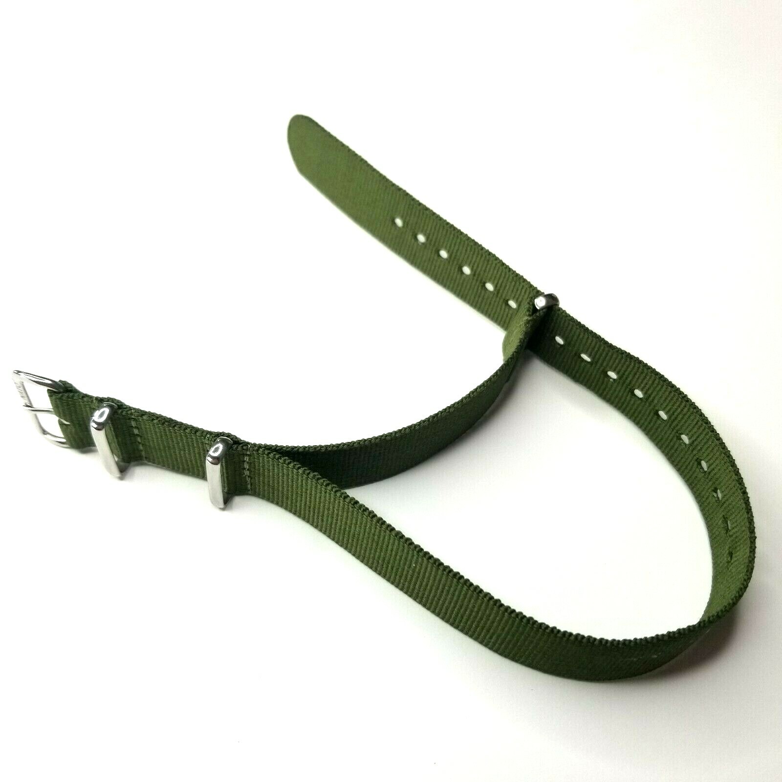 18mm Green NATO G10 strap Ballistic nylon military Mil Spec MoD watch band USA
