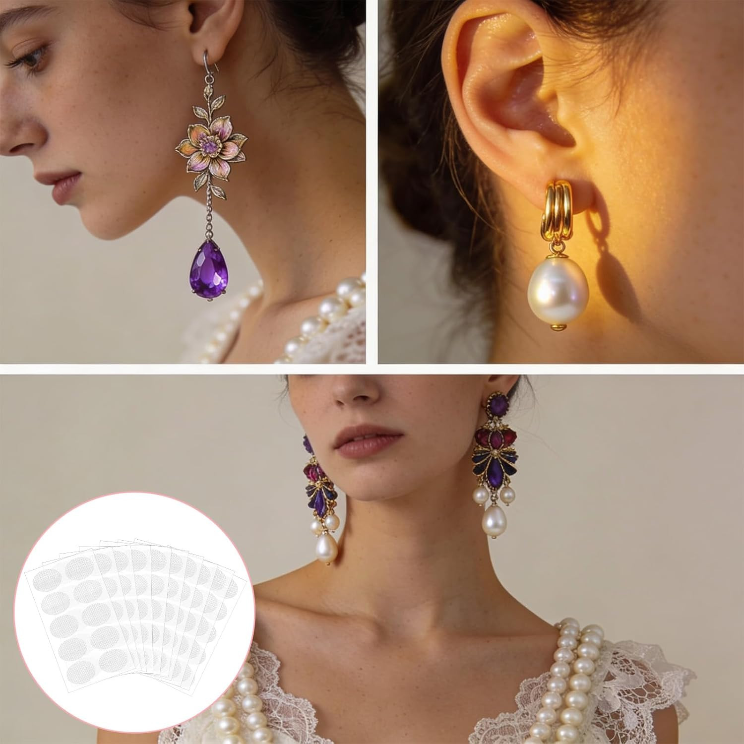 600 PCS Ear Lobe Support Patches for Earrings, Clear Earring Stickers for Hea…