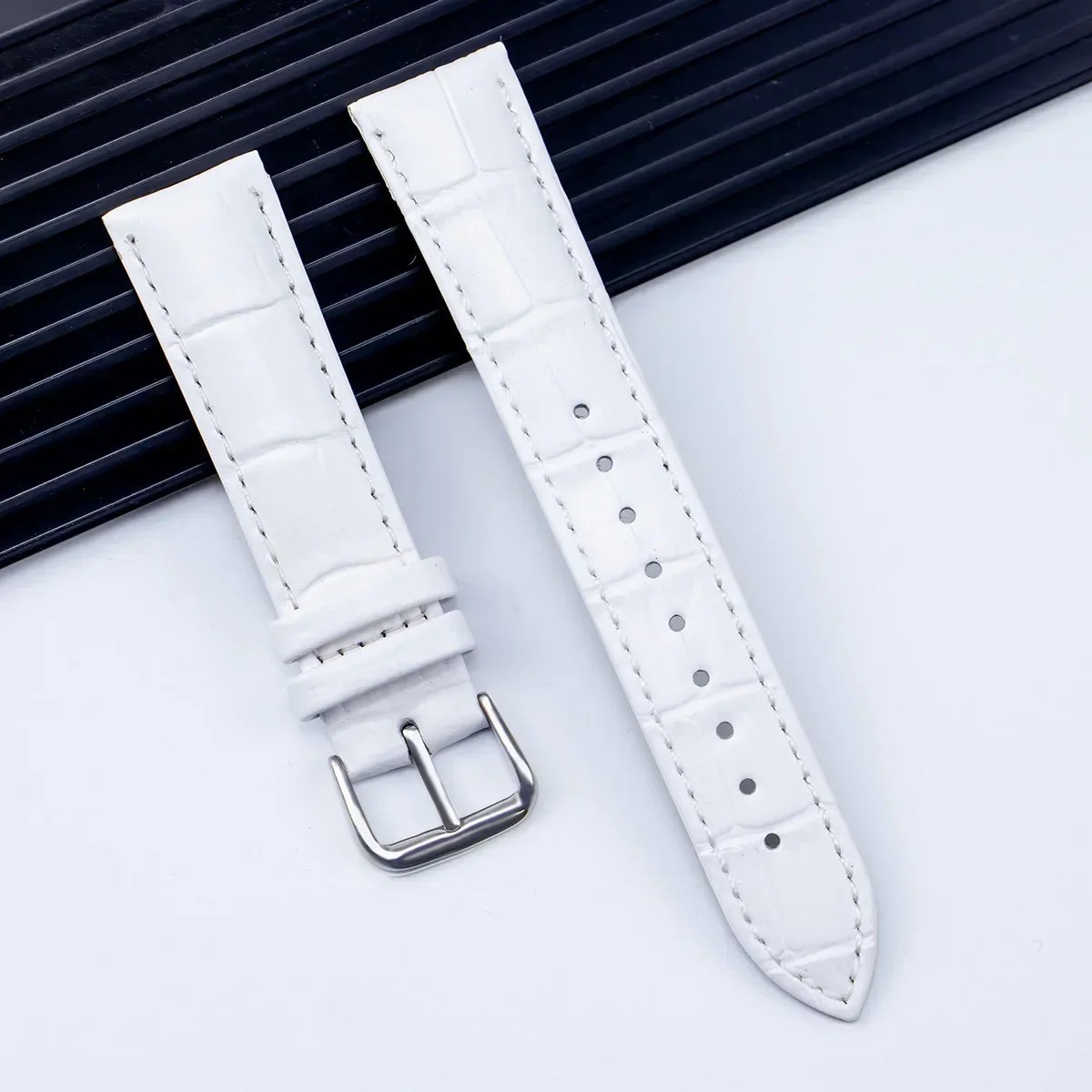 Leather Watch Band Strap 12 14 16 18 20 22 24mm Stainless Steel Buckle