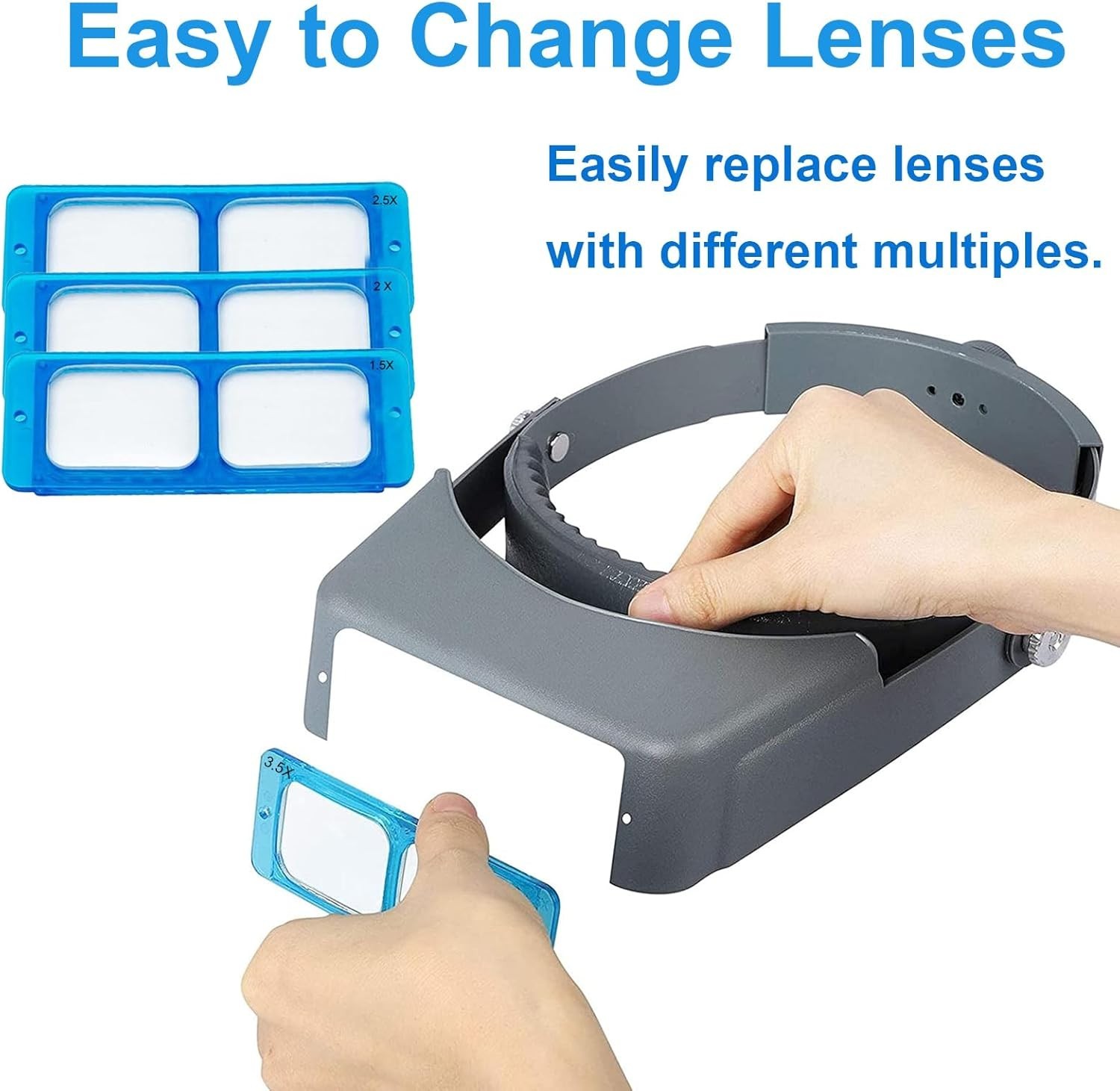 Jewelers Headband Magnifier Magnifying Glasses 4 Lens for Watch Jewelry Repair