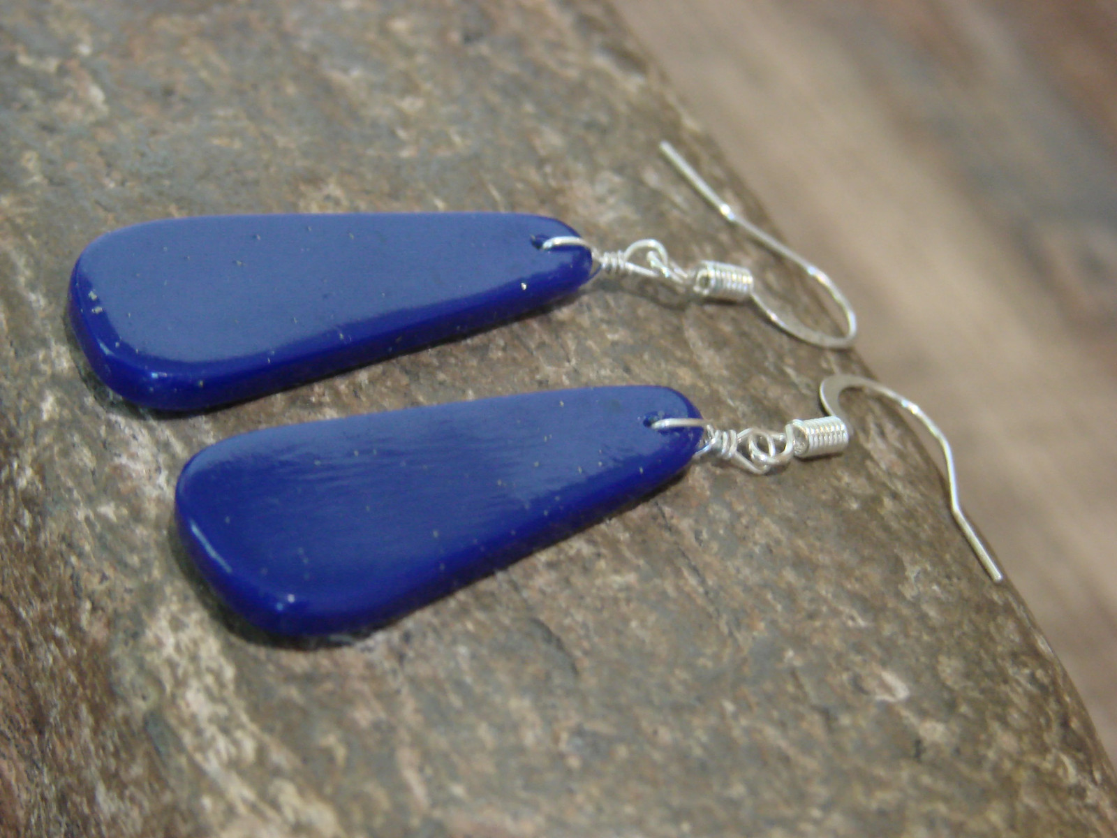 Native American Sterling Silver & Lapis Slab Earrings – Garcia
