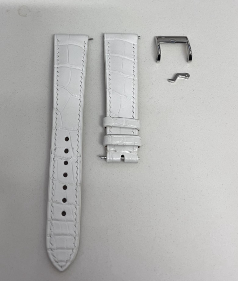 OEM Delugs new watch strap 20mm White Alligator Leather with buckle and prong