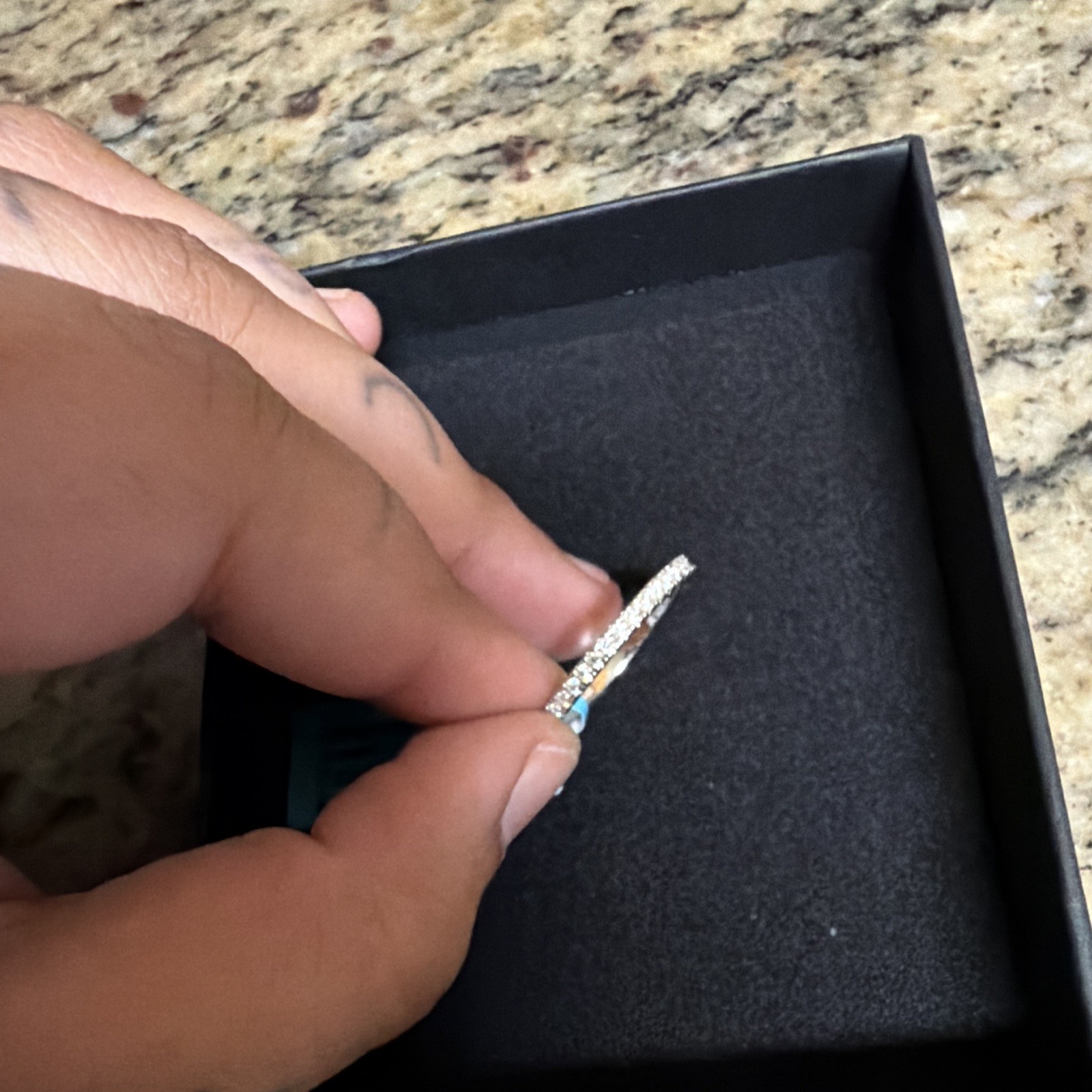 925 Sterling Silver Moissanite Band Ring Size 9, White/Colorless, 0.62 ctw