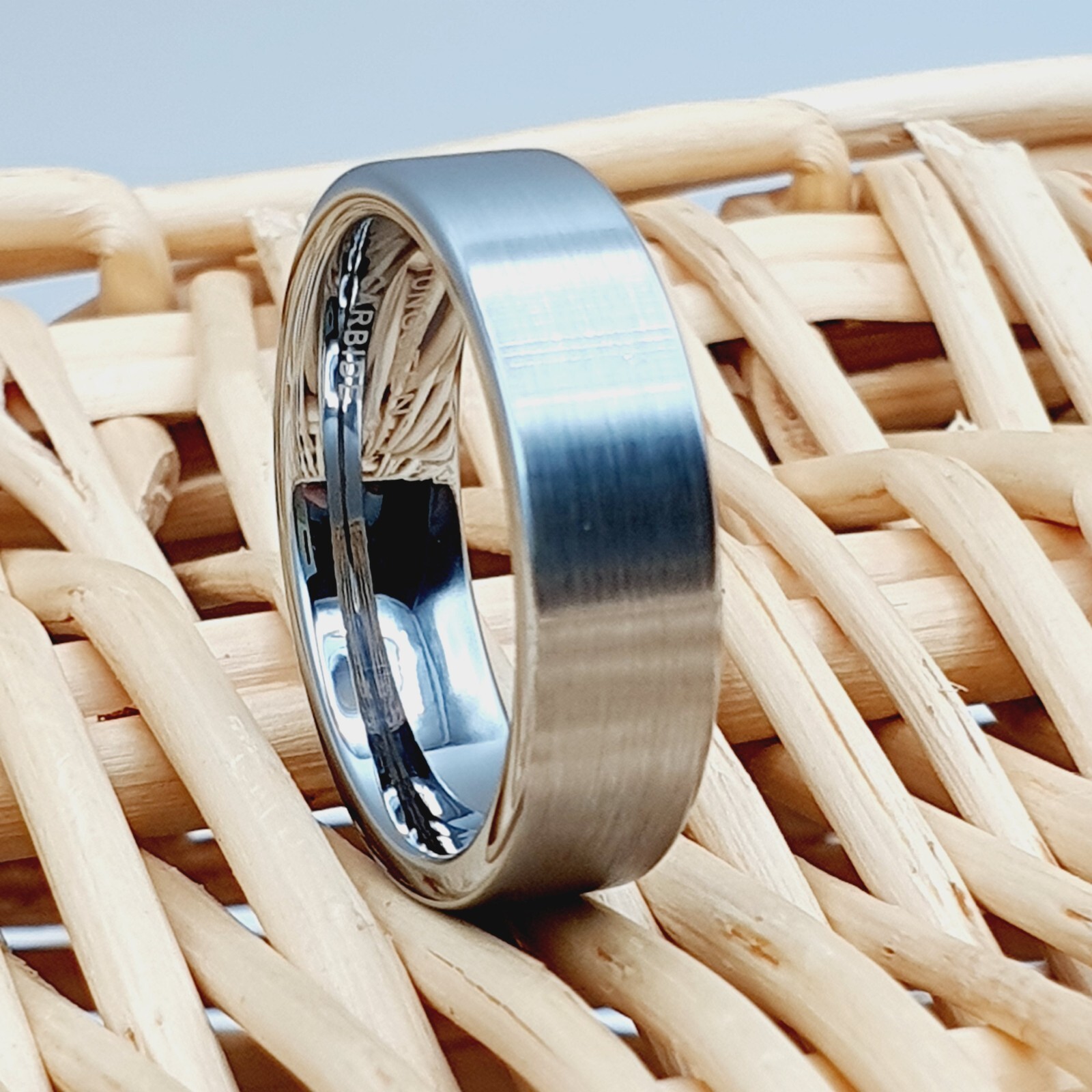 Scratch-Resistant 6mm Silver Tungsten Band Satin Brushed Domed Comfort-Fit Ring